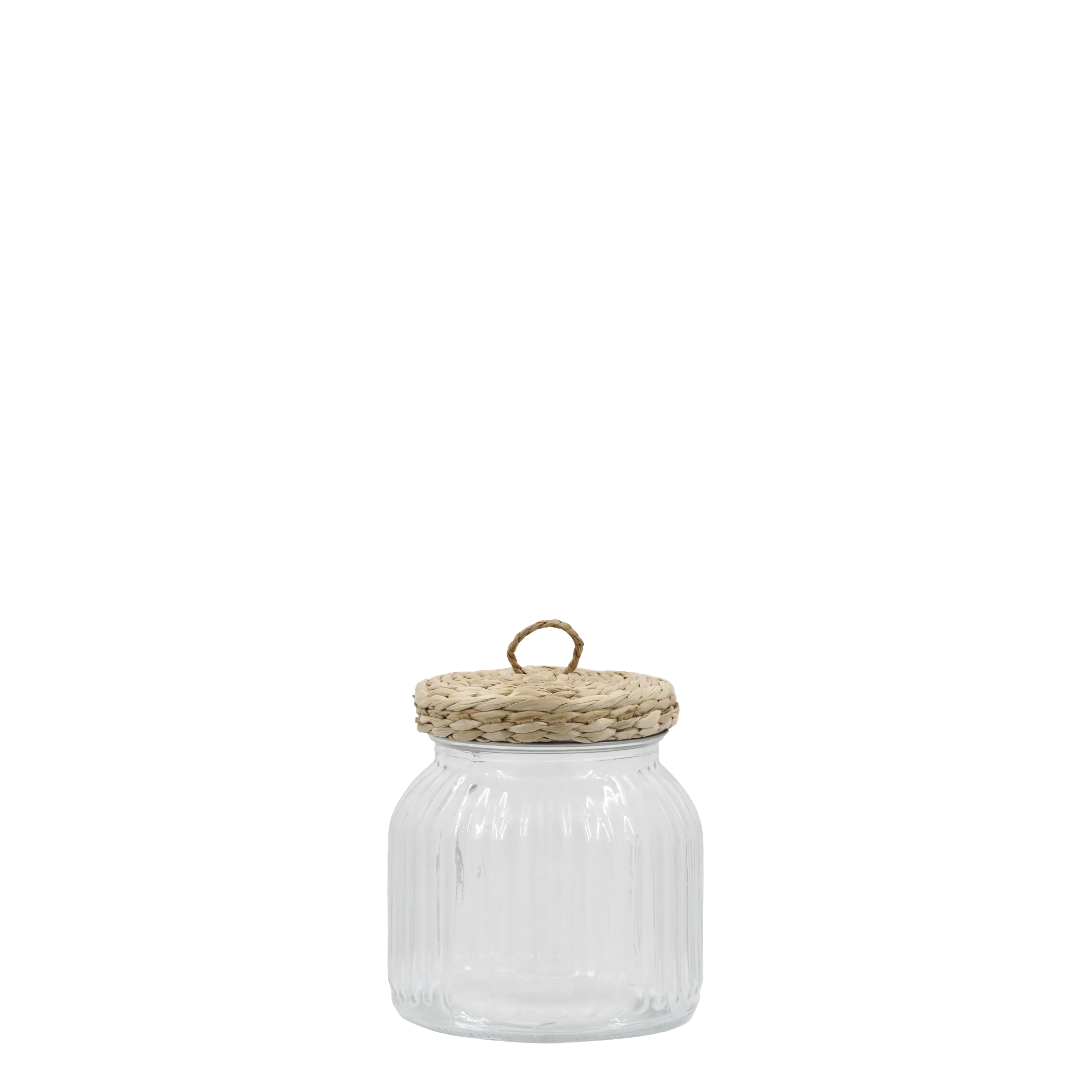 Aufbewahrungsglas mit geflochtenem Deckel, 650 ml, klar