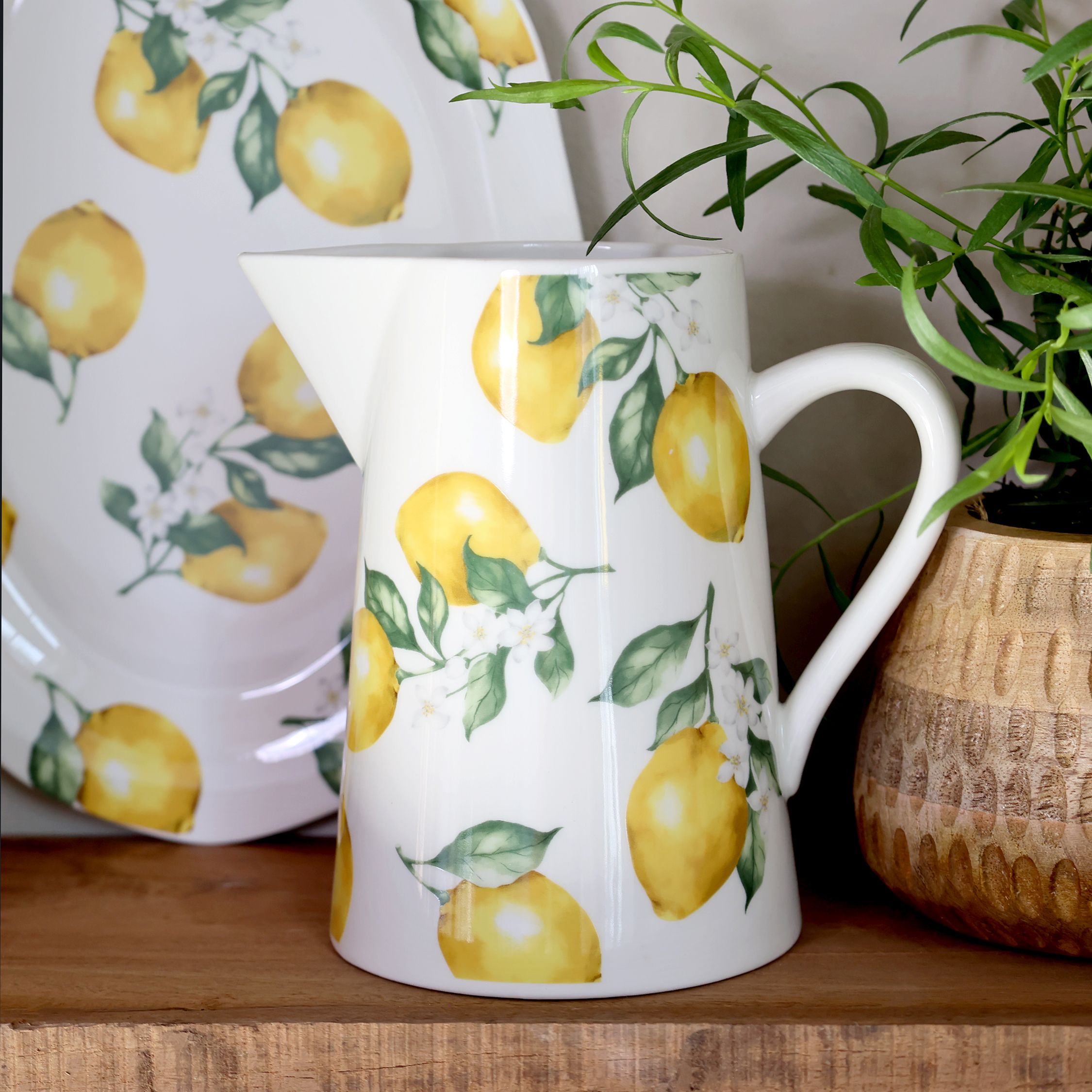 Maison Citron Kanne aus Porzellan, 1100 ml, creme