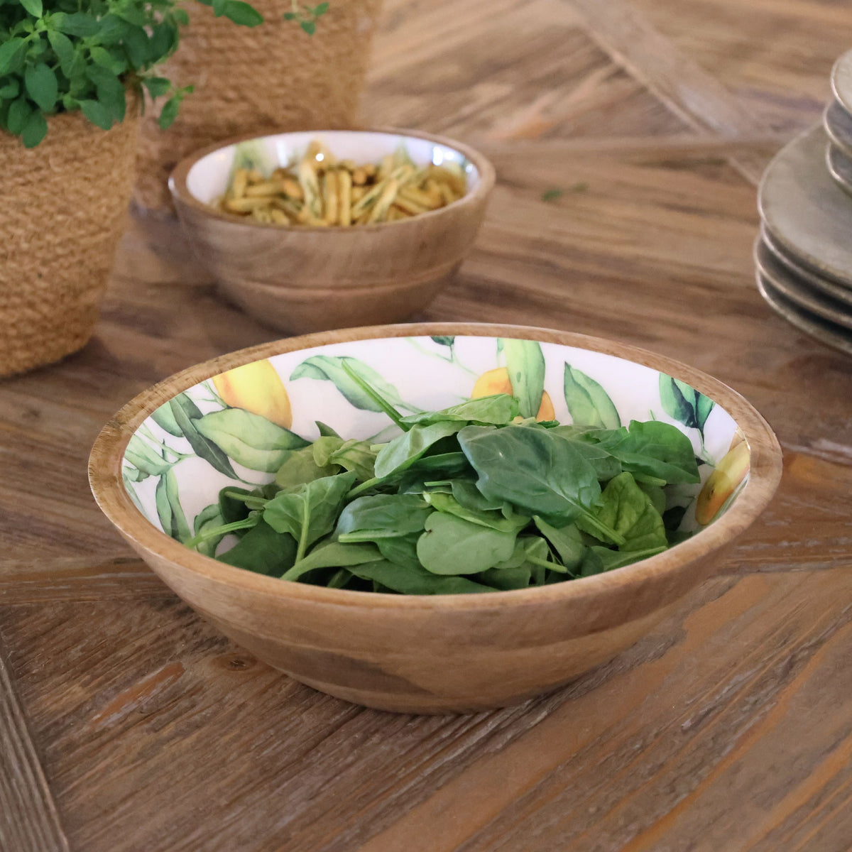 Tours Schüssel mit Zitronen – 25 cm Durchmesser, Mangoholz