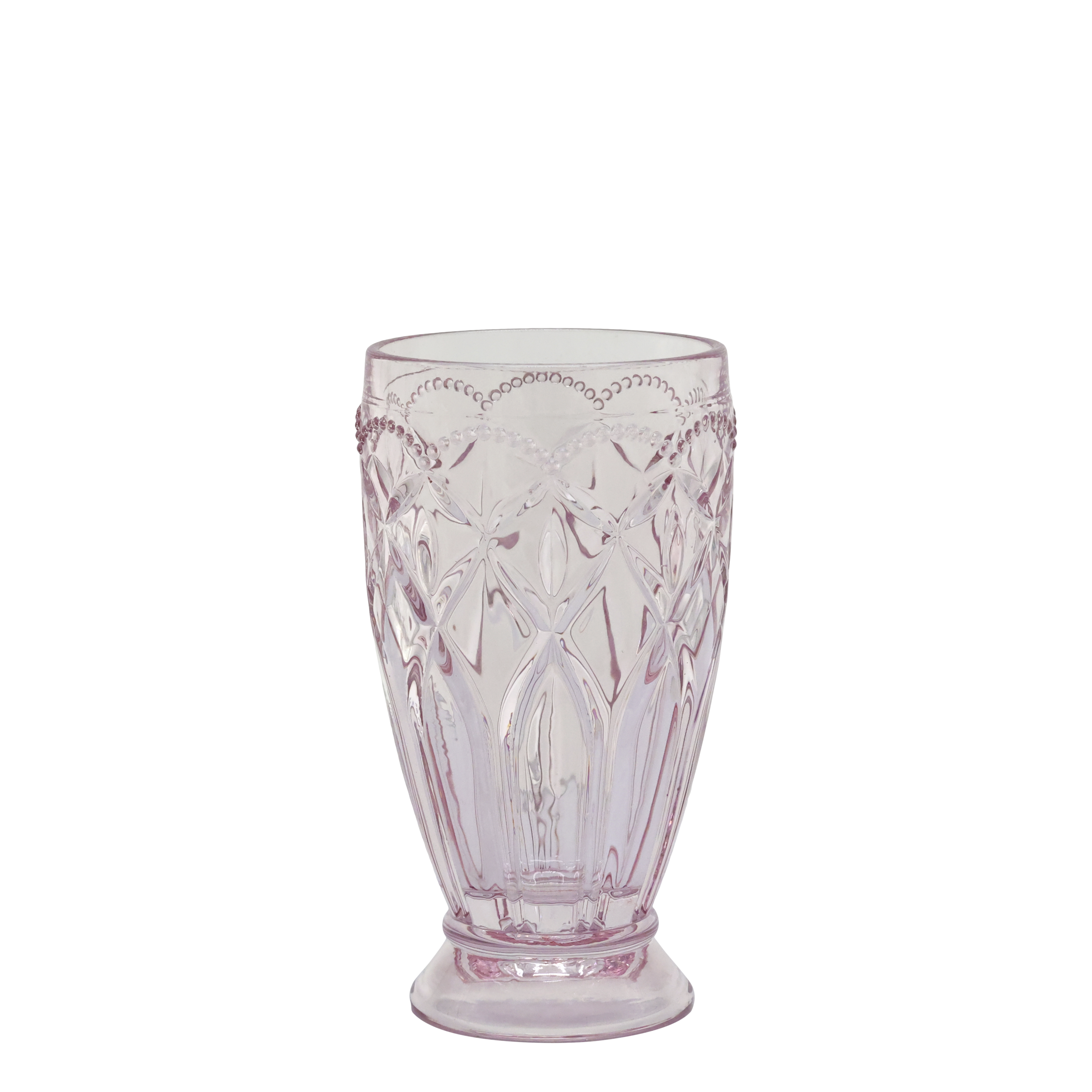 Glas Windlicht Saint-Émilion mit Muster, staubig rosa