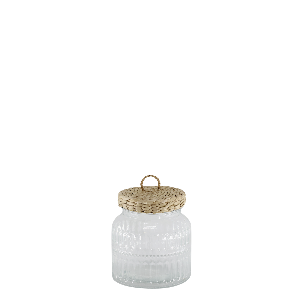 Aufbewahrungsglas mit Deckel, 650 ml, klar, geflochten