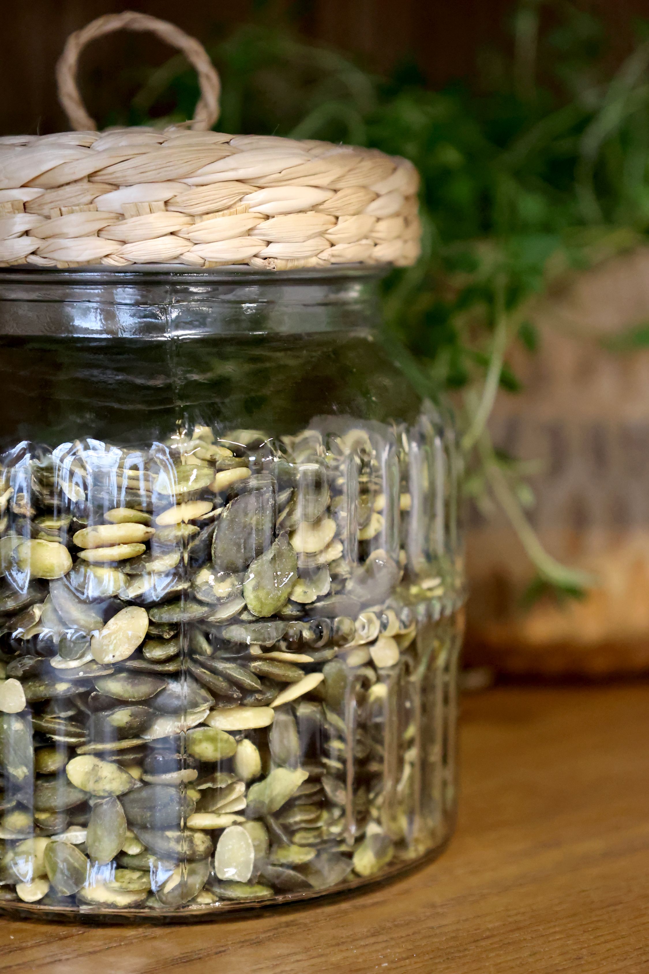 Aufbewahrungsglas mit Deckel, 650 ml, klar, geflochten