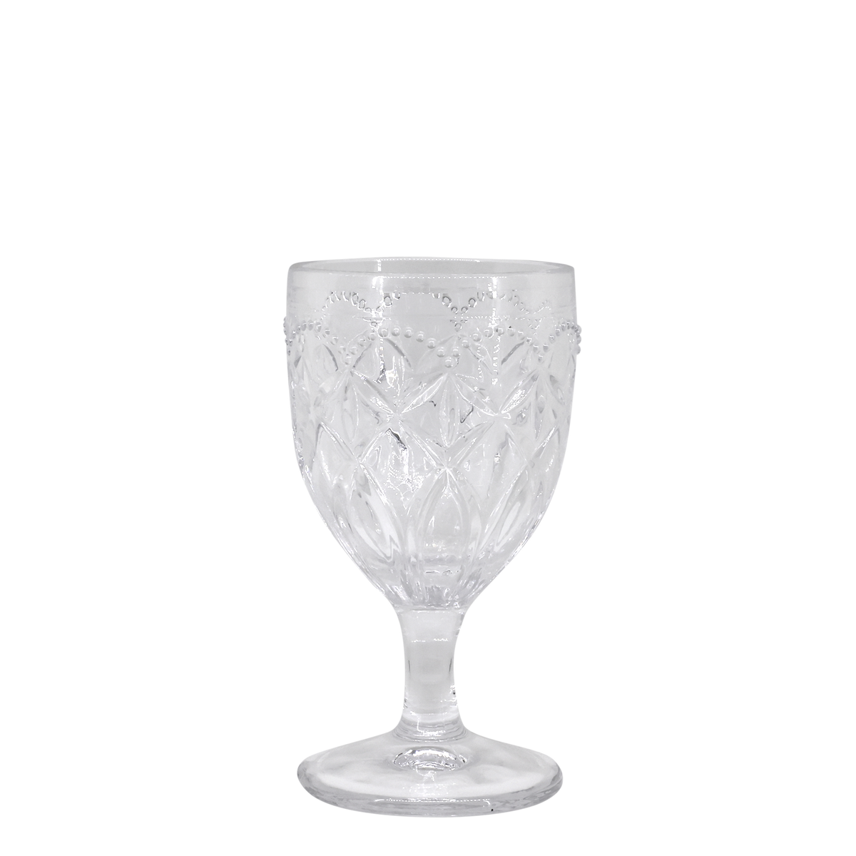 Saint-Émilion Weinglas mit Muster, 15 cm, als Glasbecher