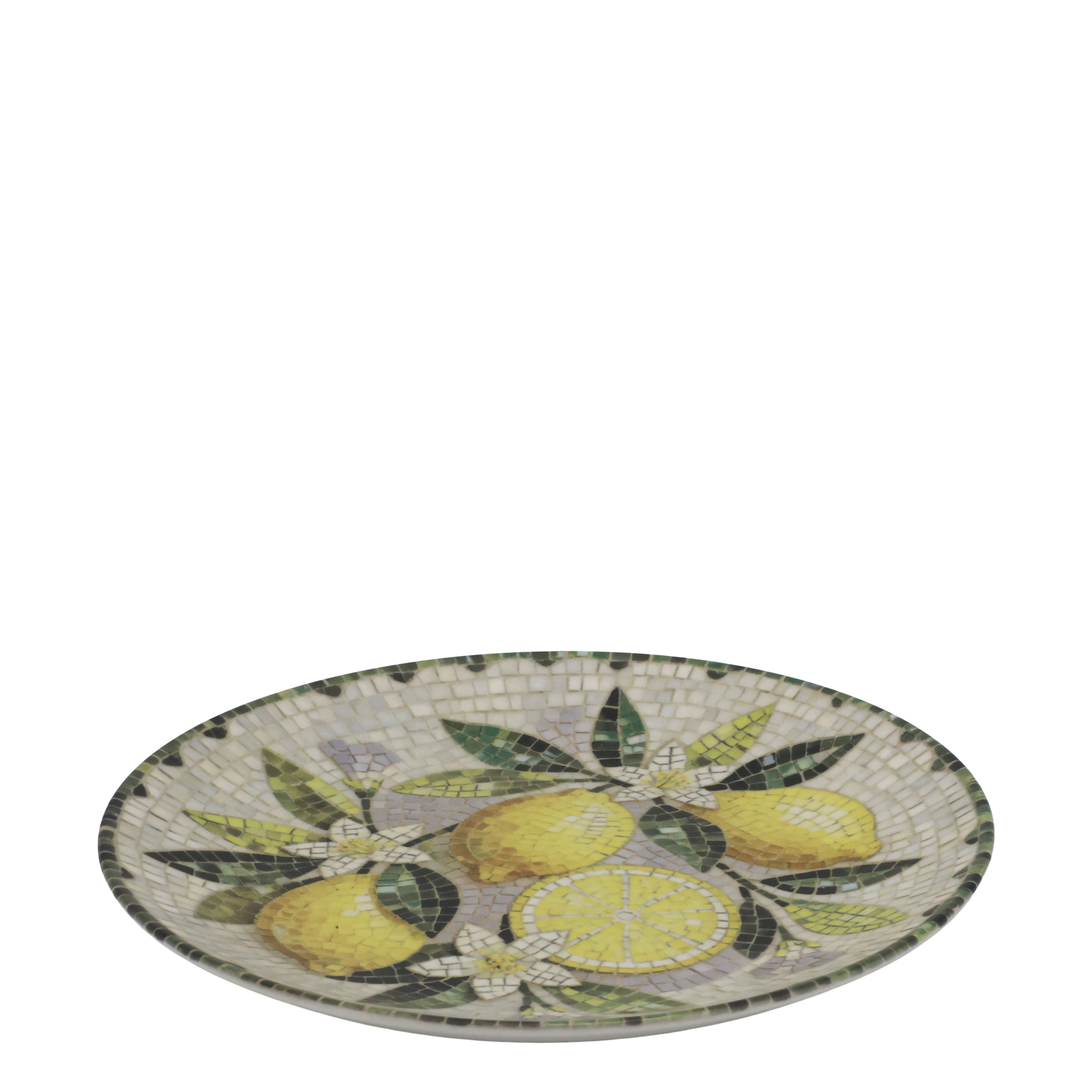 Mosaik Tablett Chartres mit Zitronenmotiv, 21 cm