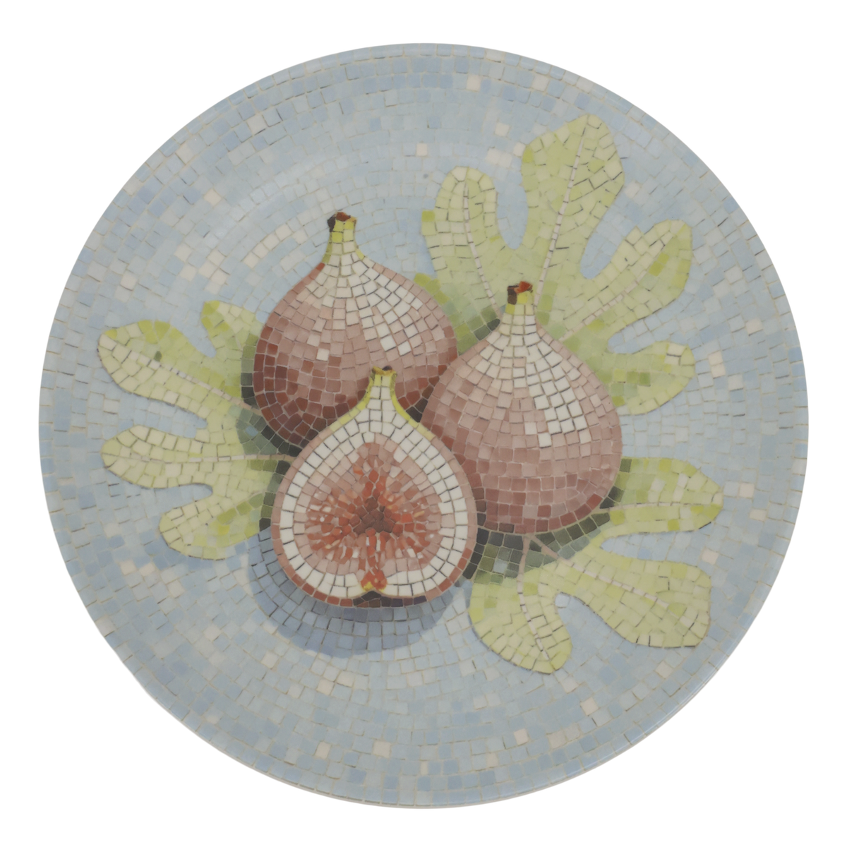 Mosaik Tablett Chartres mit Feigen, Steingut, 26,5 cm