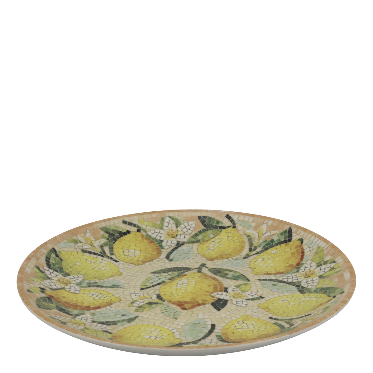 Mosaik Tablett Chartres mit Zitronenmotiv, 26,5 cm