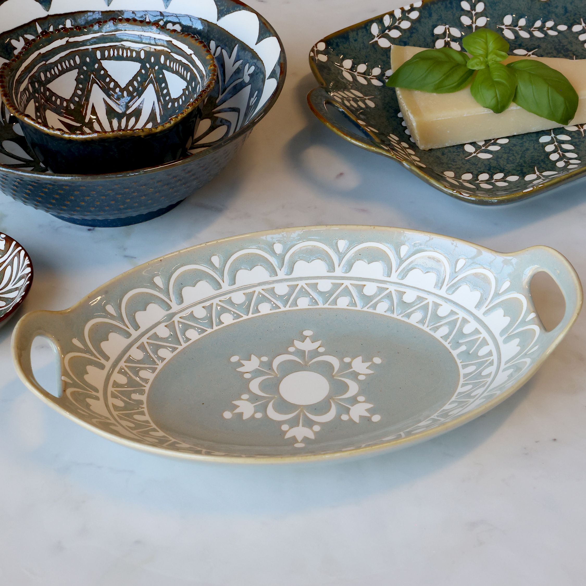 Arés Ramekin mit Henkel, franz. grau, 27,5 cm