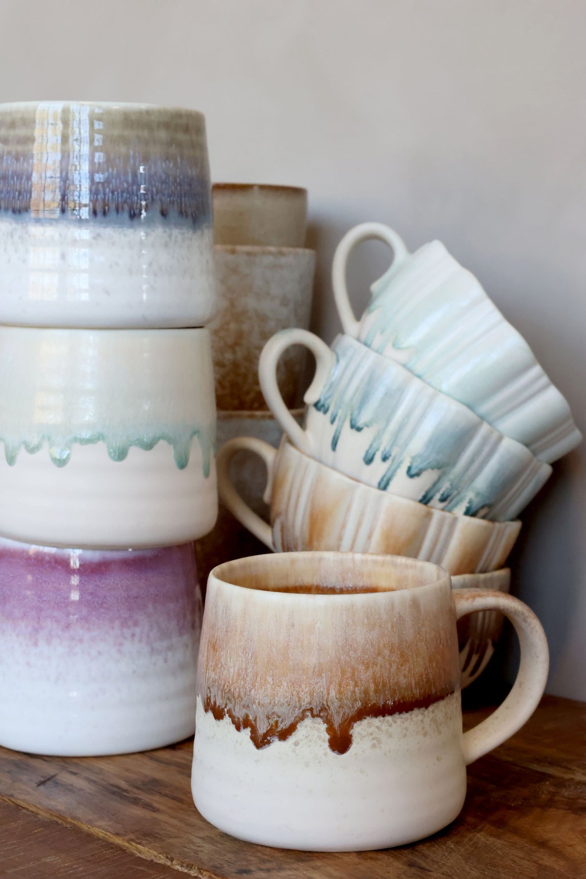 Becher mit Griff in Ocean – New Bone China Porzellan