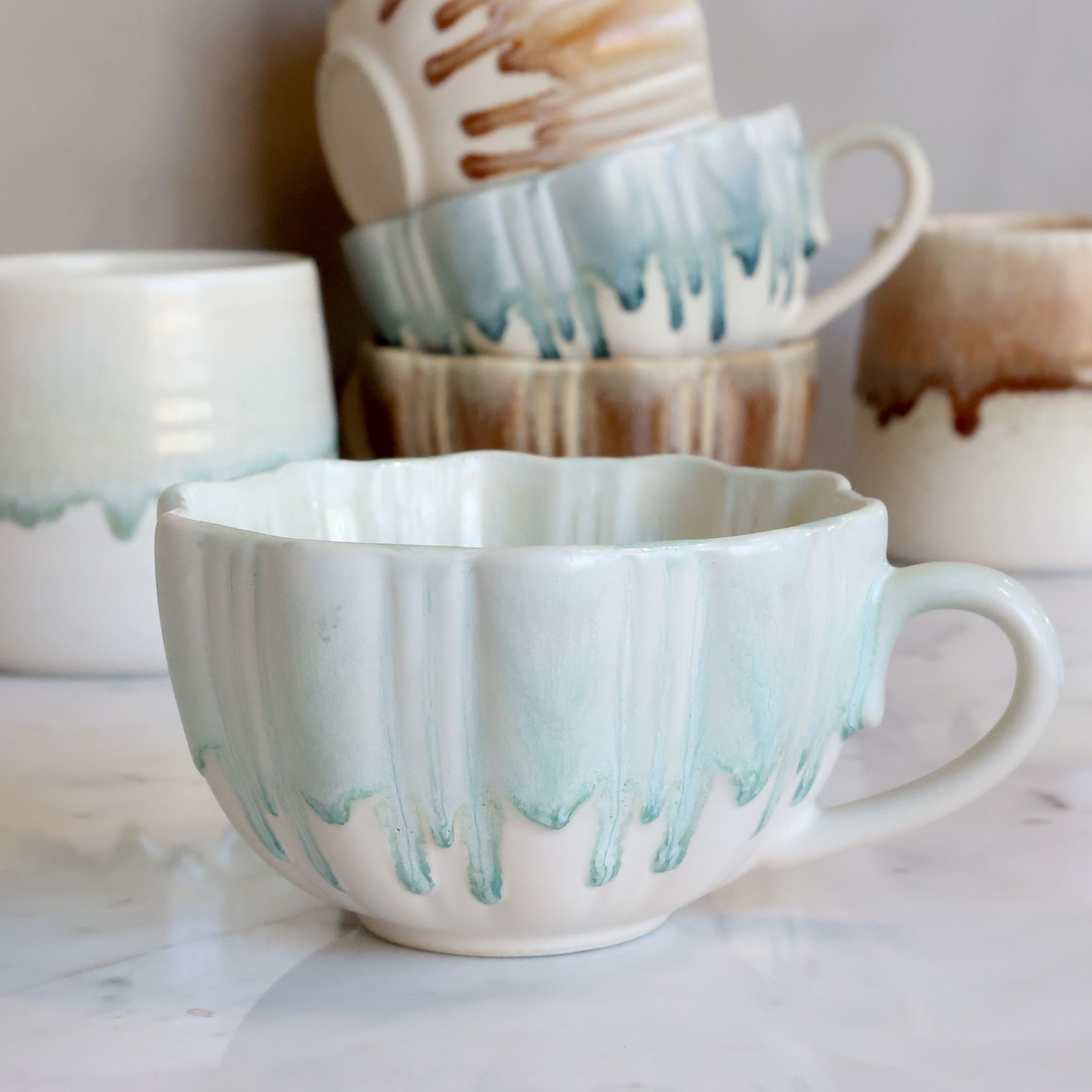 Tasse mit Griff aus New Bone China, 11 cm Durchmesser, weiß