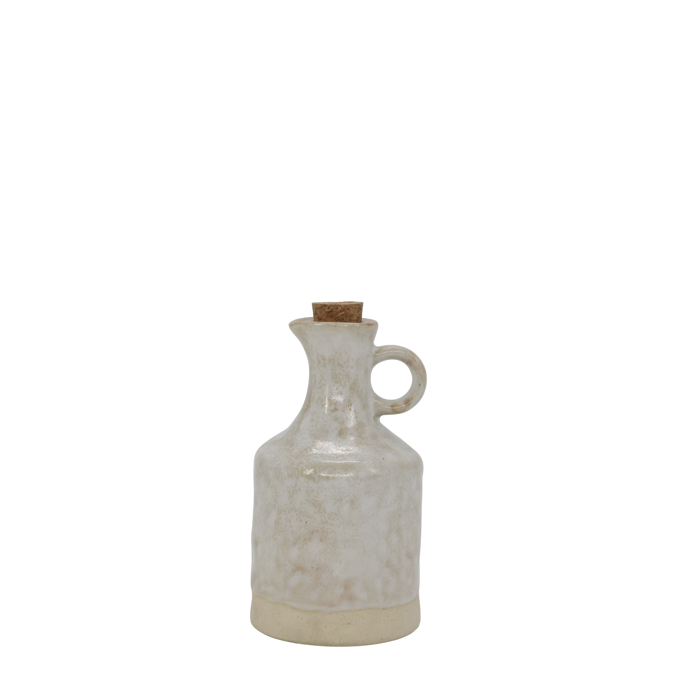 Steingut-Kanne mit Korkstopfen, 300 ml, creme