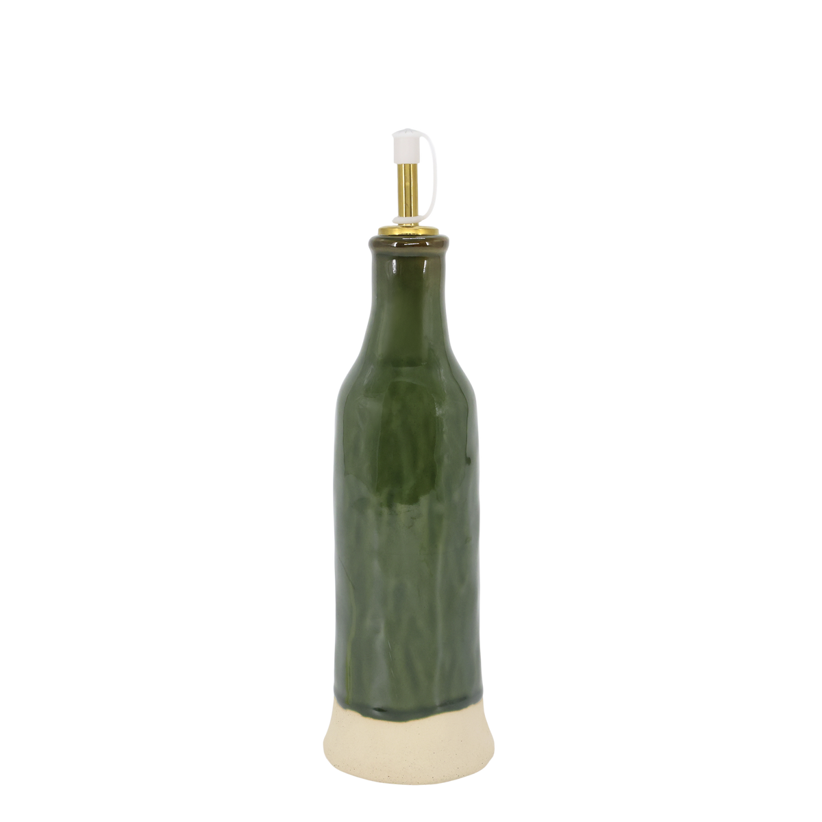 Steingutflasche mit Weinausgießer, oliv, 400 ml