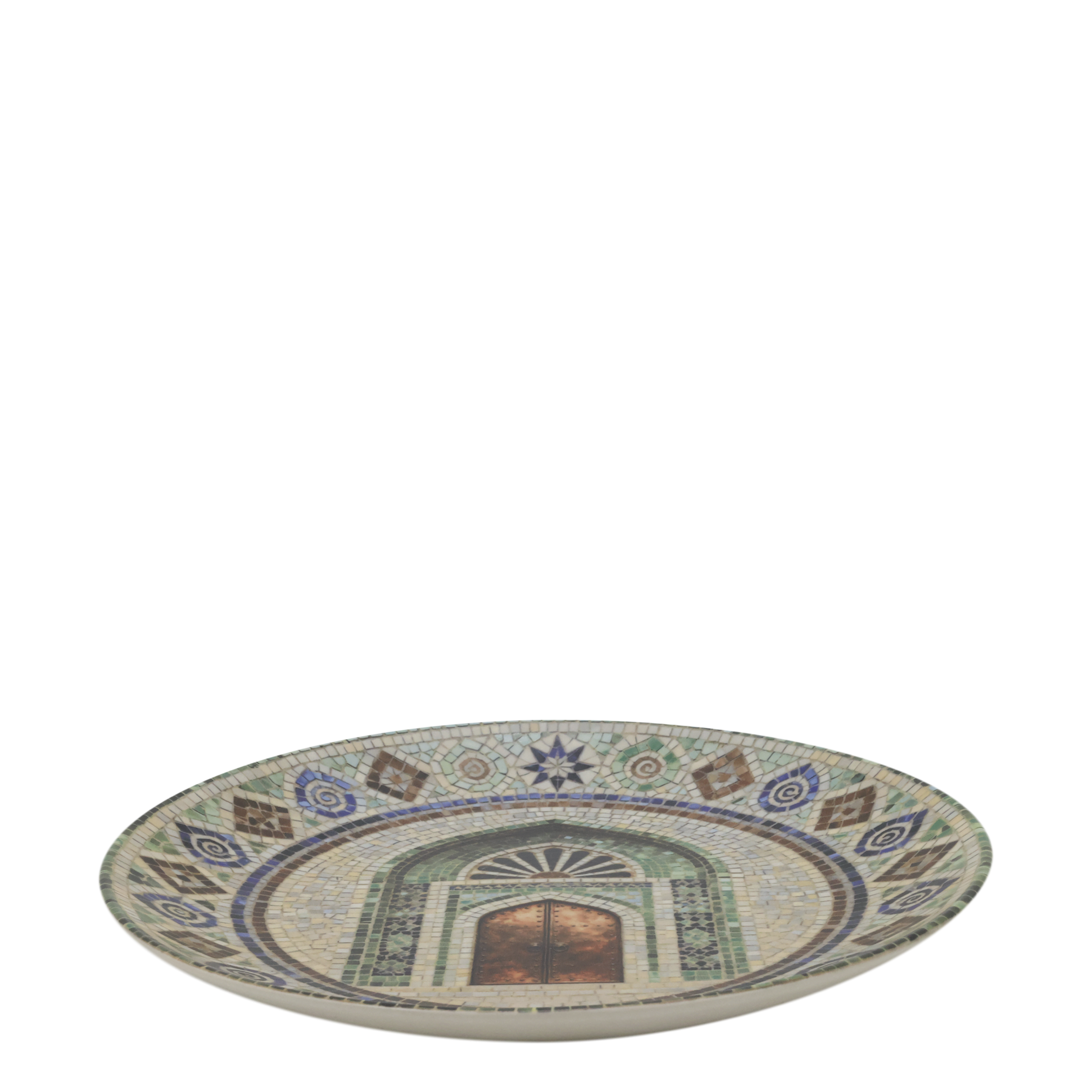 Mosaik Tablett Chartres mit Tür – Steingut, 21 cm