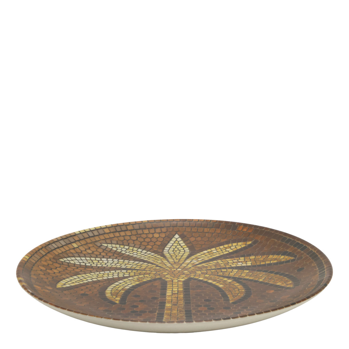 Mosaik Tablett mit Palme, Steingut, 26,5 cm