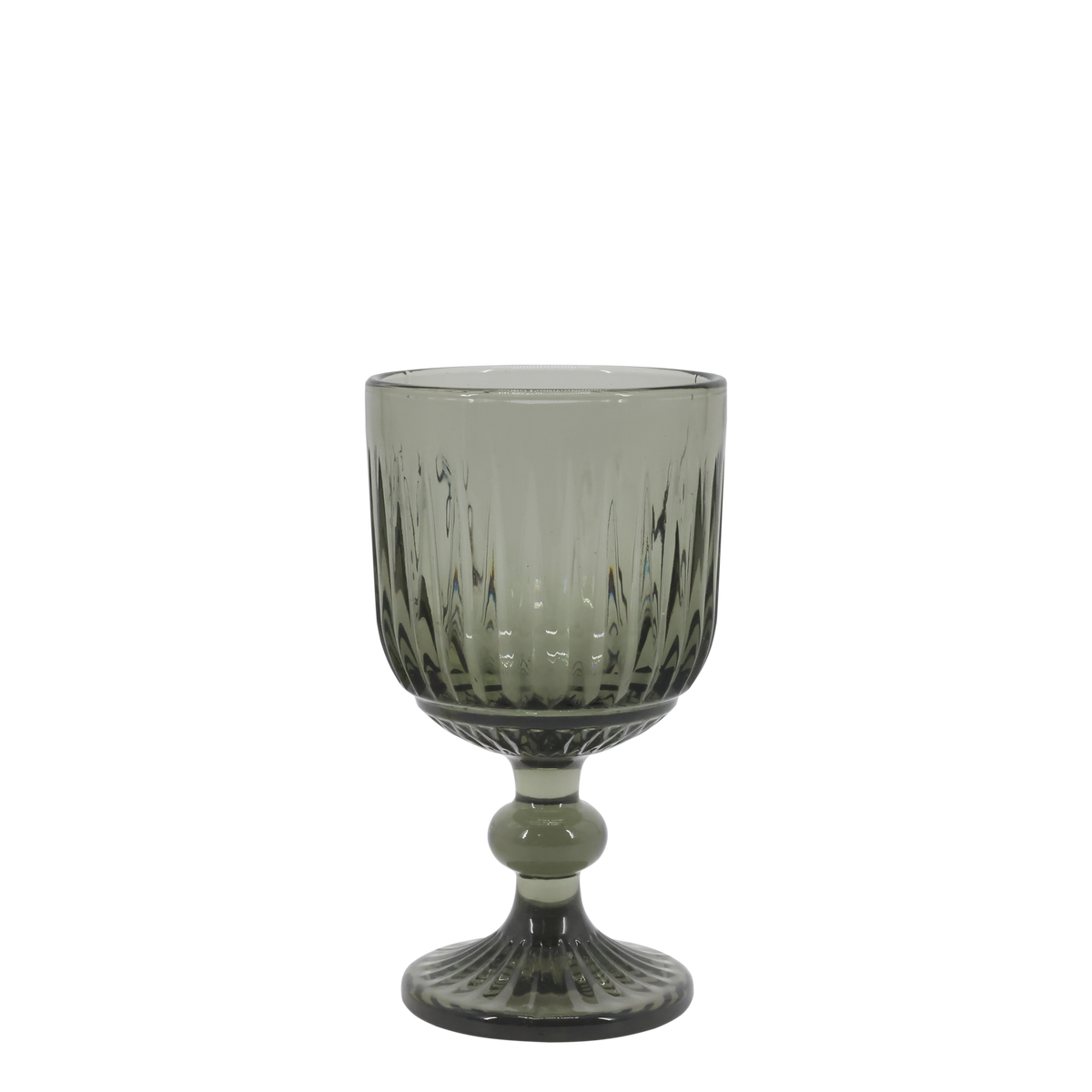 Glasbecher mit Rillen, rauchfarben, 250 ml, Höhe 14,5 cm
