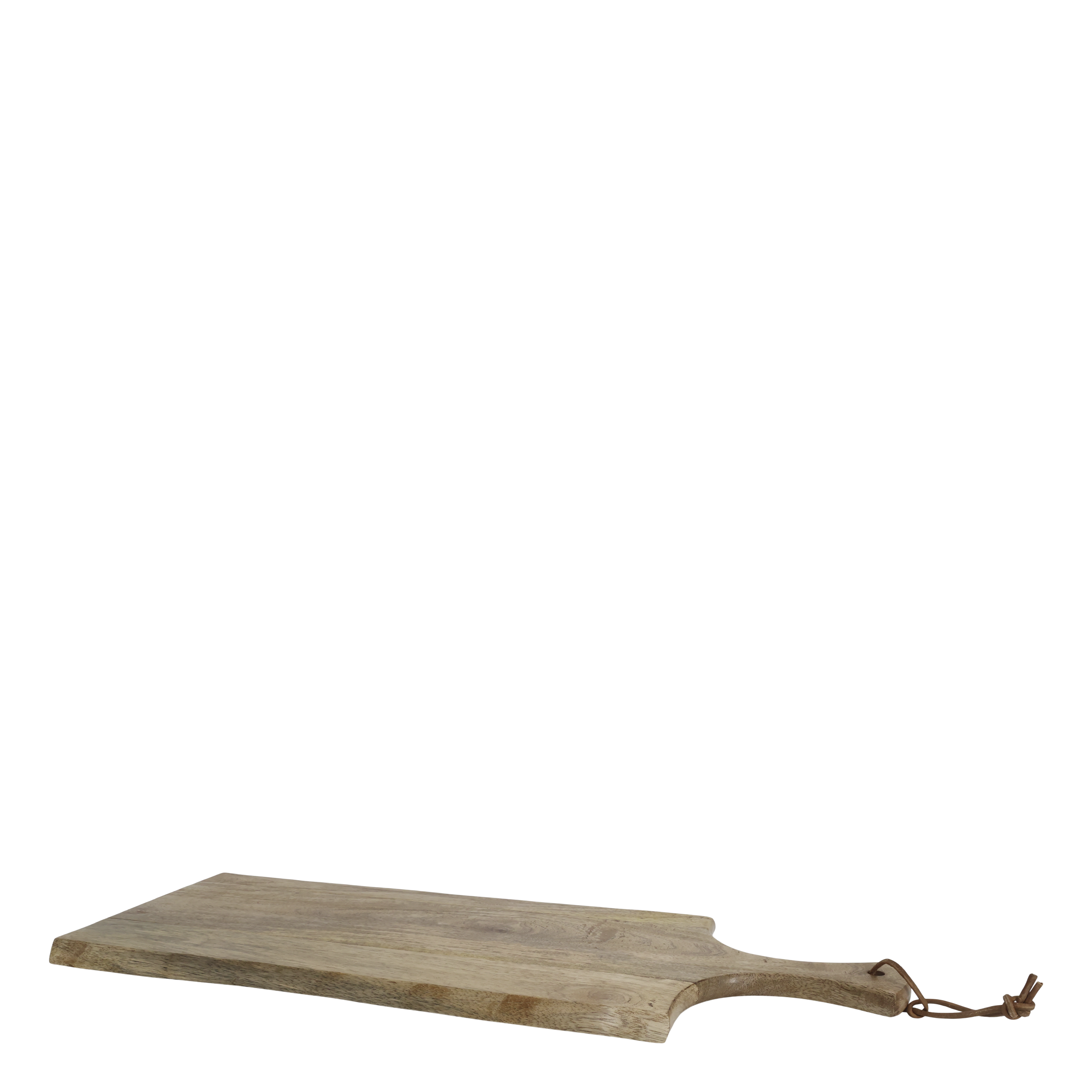 Tapasbrett aus Mangoholz mit Lederband, 60 cm lang