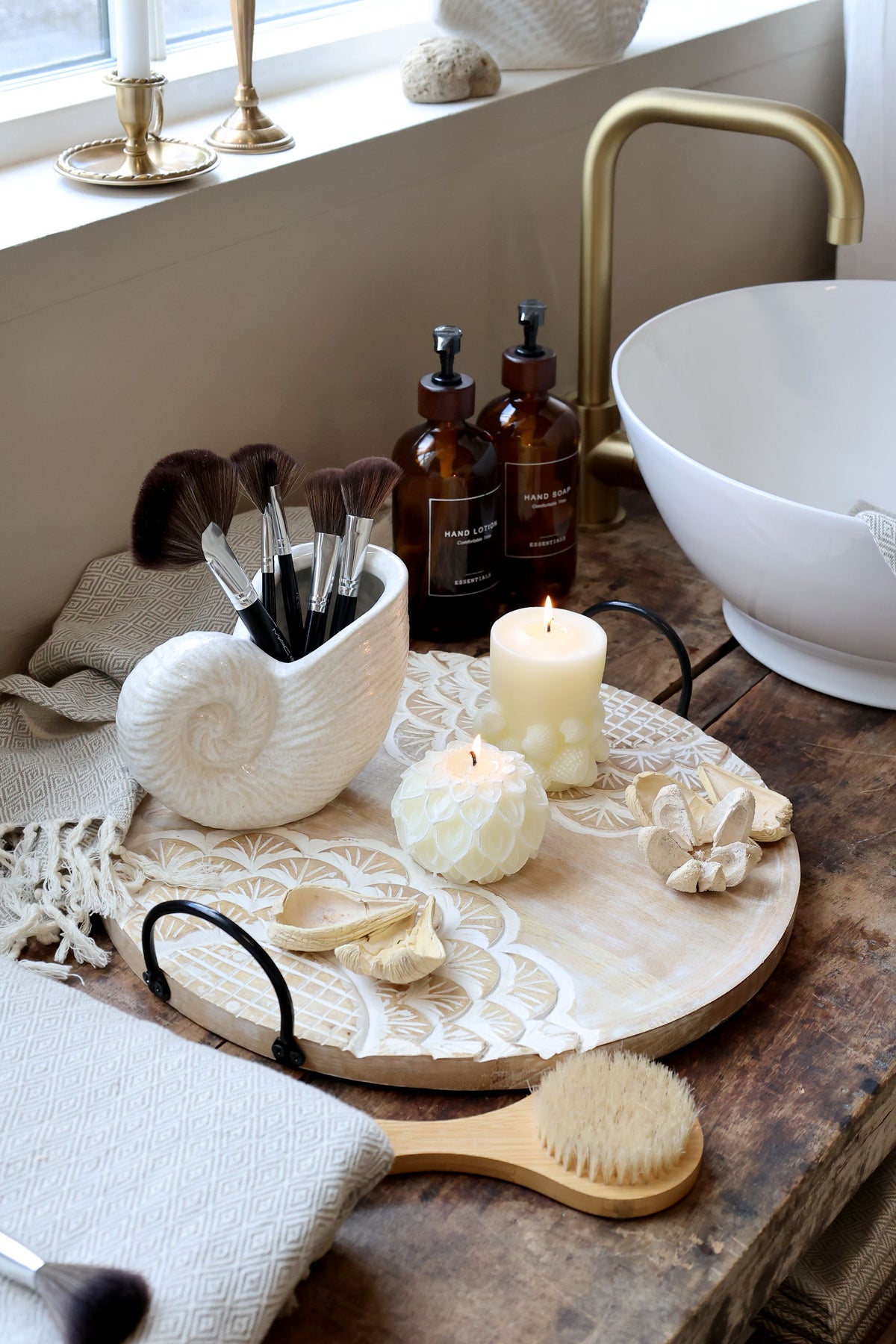 Spenderflasche mit Pumpe für Handlotion, 500 ml, Mokka