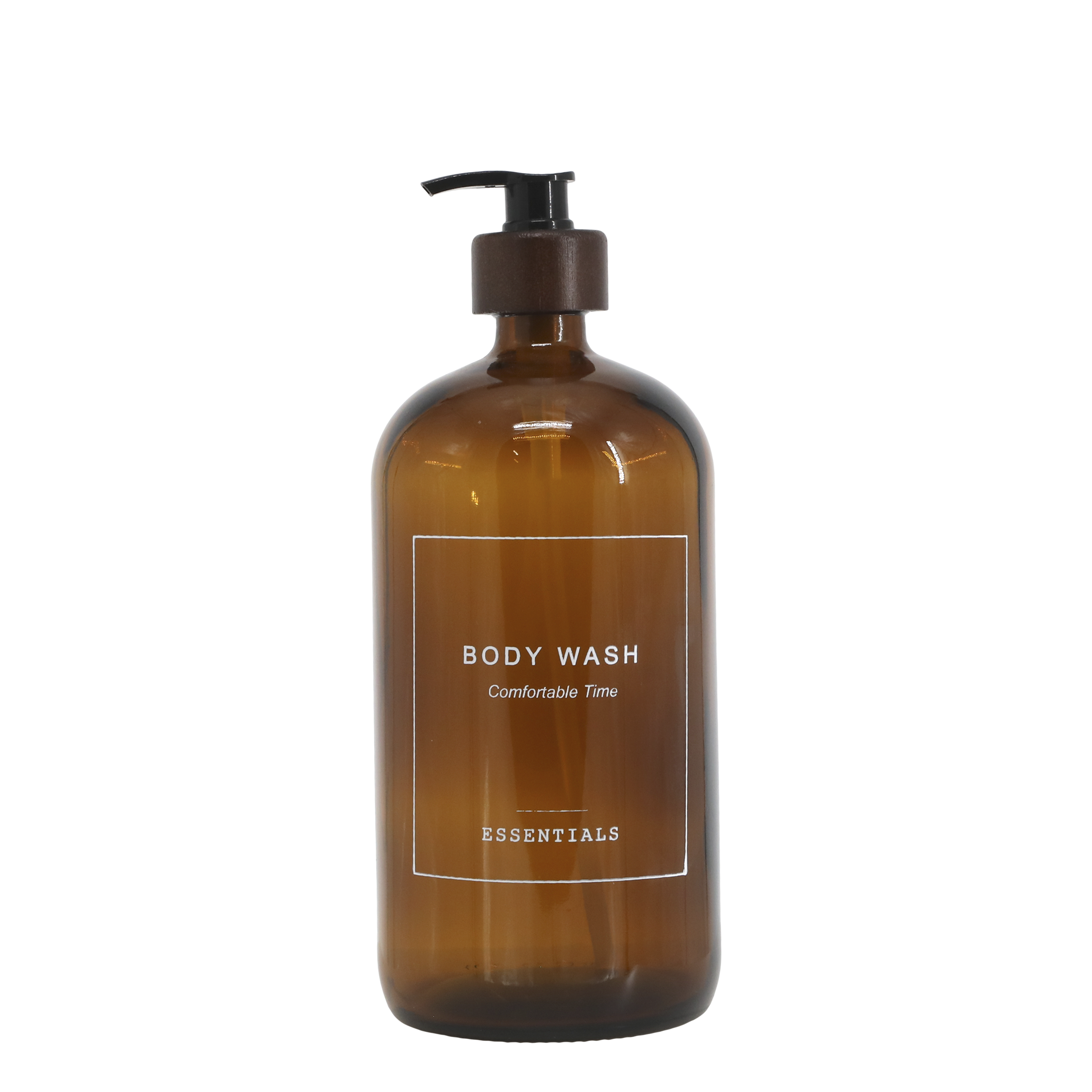 Bottle w. pump Body Wash 1000 ml H25.5/D9.5 cm mocca