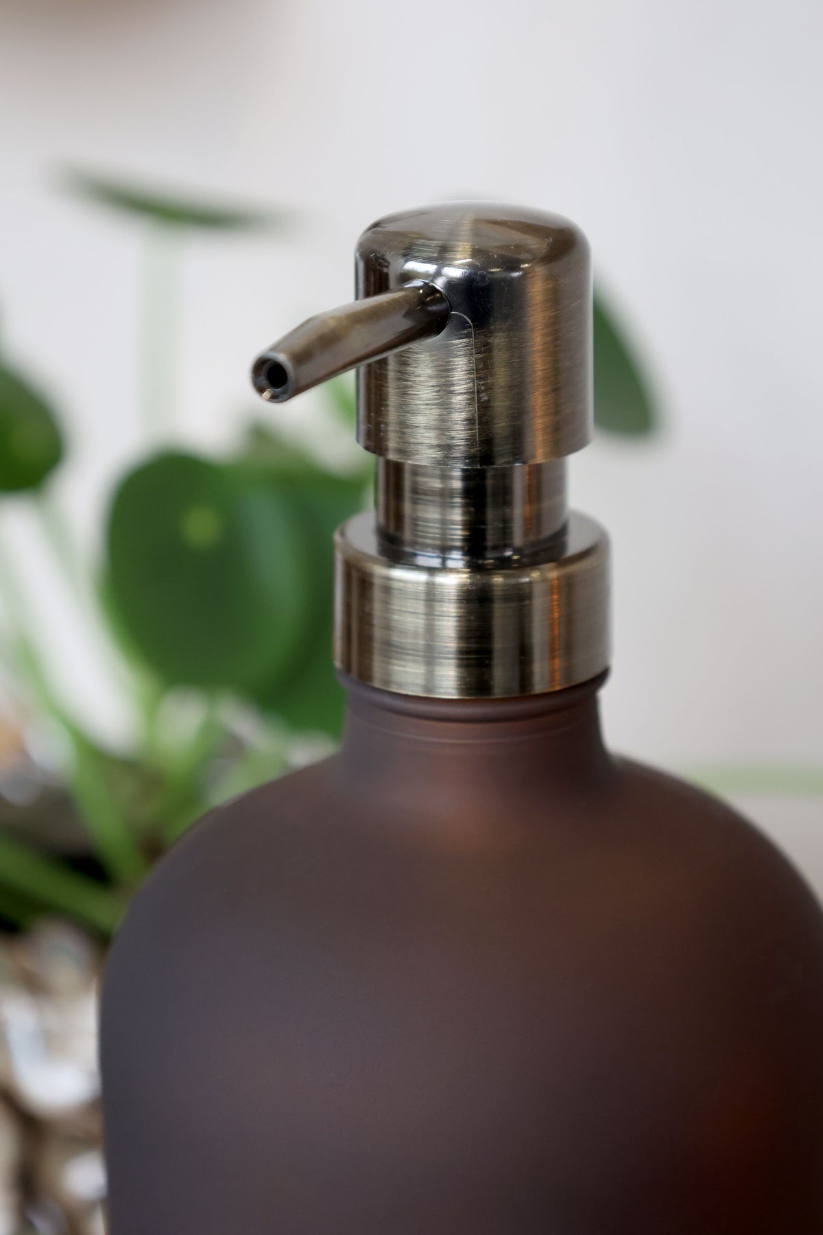 Flasche mit Pumpe 1000 ml, mokka, Glas