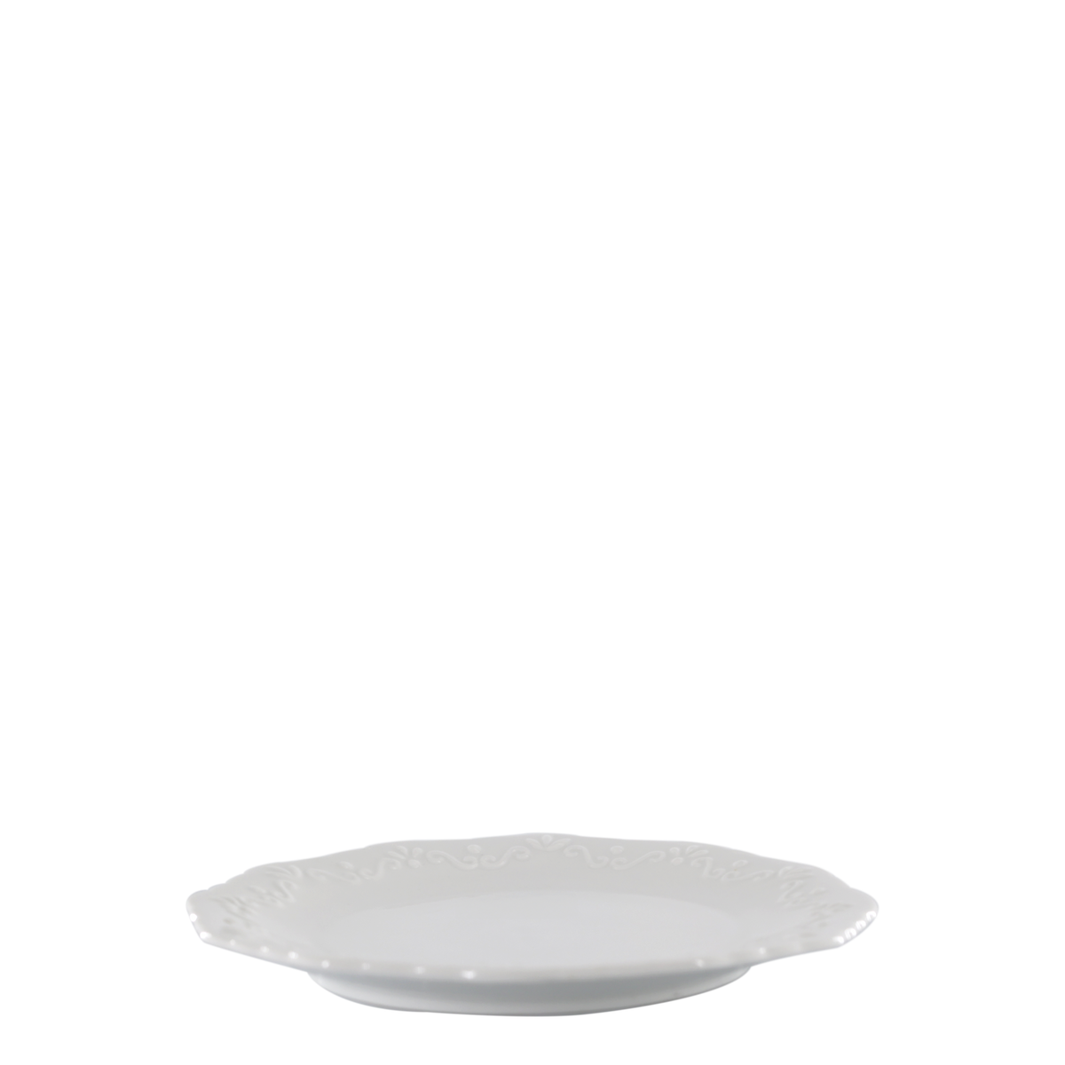 Weißer Dessertteller aus Porzellan, 19 cm