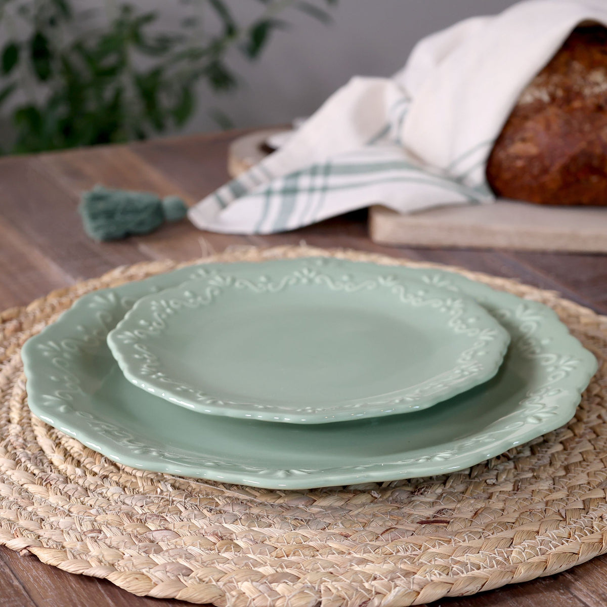Provence Mittagsteller aus Porzellan, 27 cm, weiß