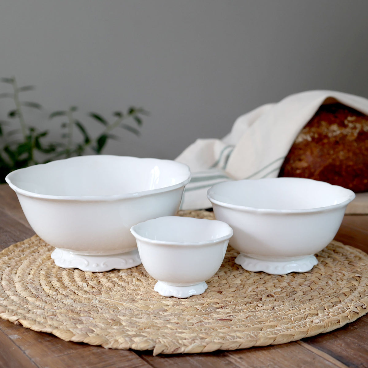 Porzellan Schüsseln Set Provence 3-teilig weiß