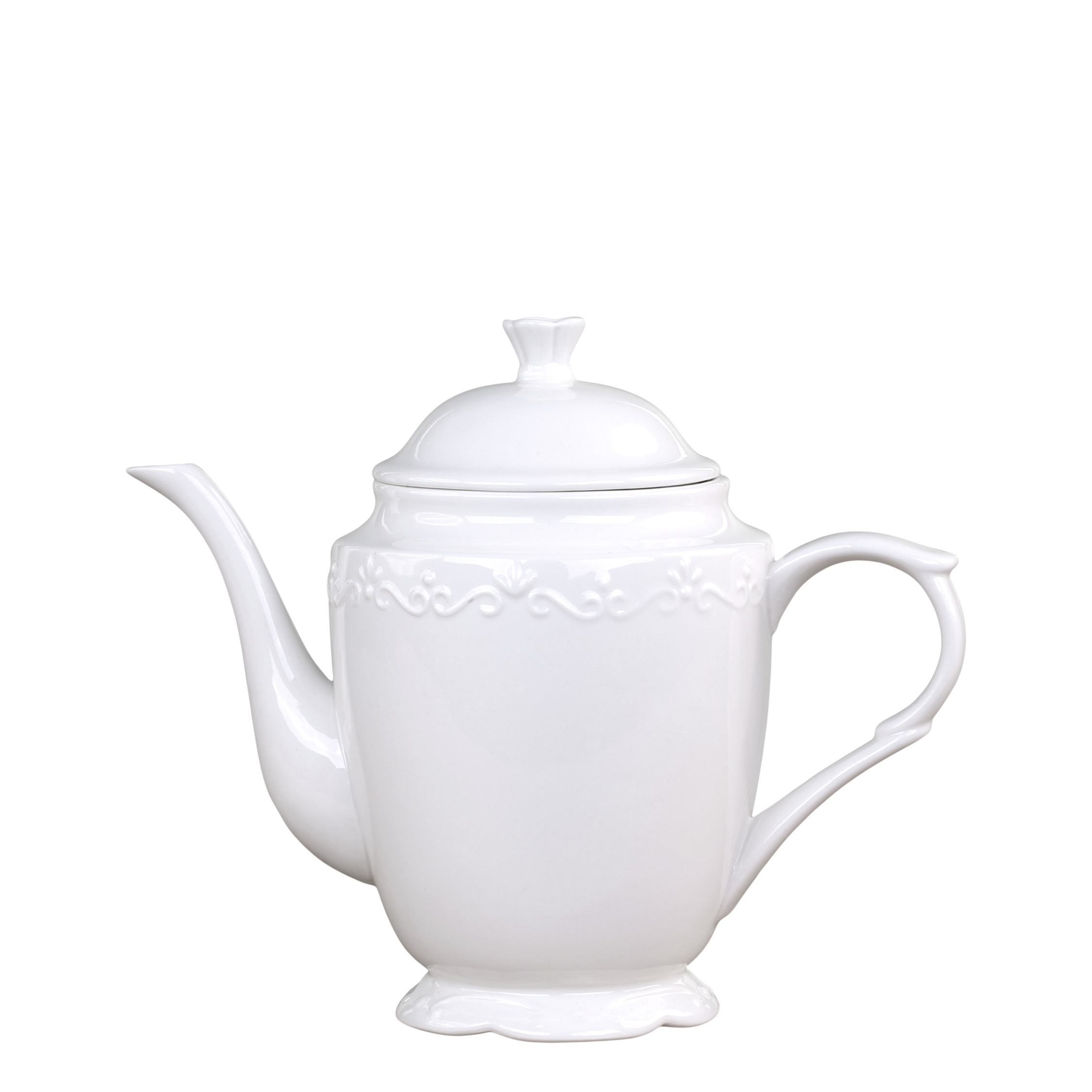 Provence Kaffeekanne aus Porzellan, 90 cl, weiß