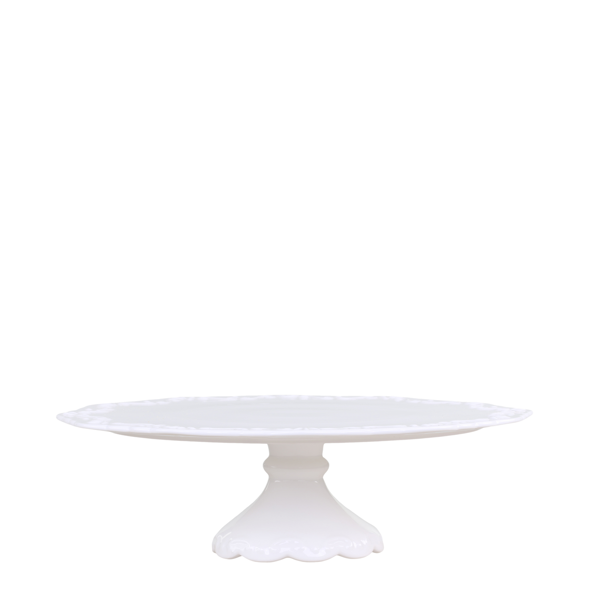 Schale mit Fuß: Provence Tortenplatte, 28 cm, weiß