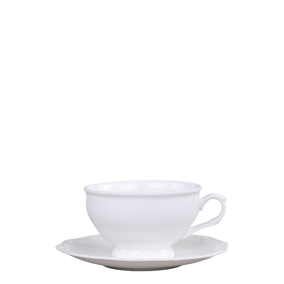 Provence Teetasse mit Untertasse, 12 cm, weiß