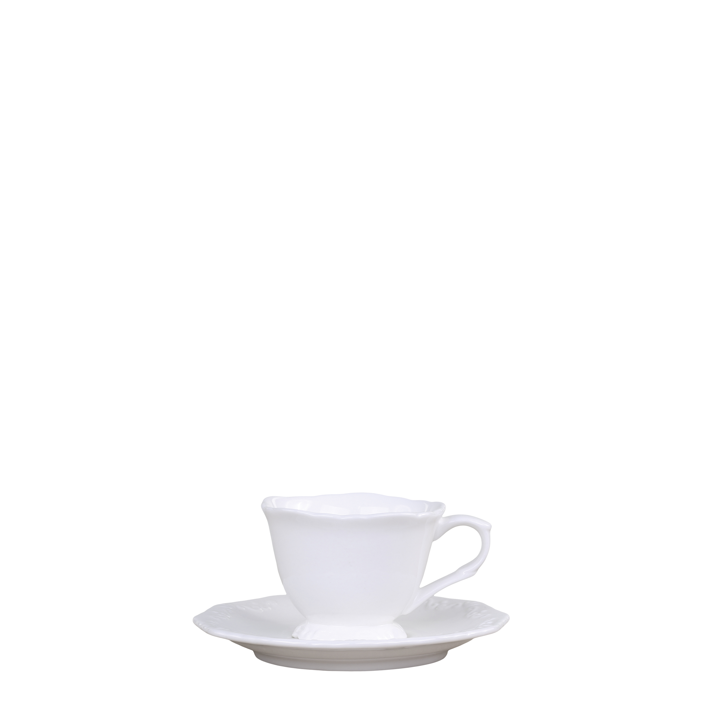 Espresso Tasse mit Untertasse, Porzellan, 10 cl, weiß
