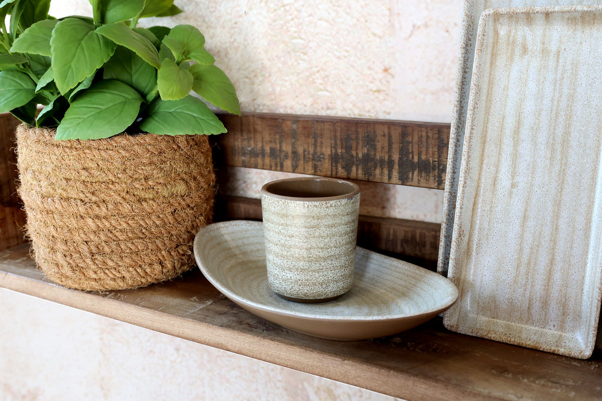 Cassis Becher aus Melamin in Latte, 8 cm hoch