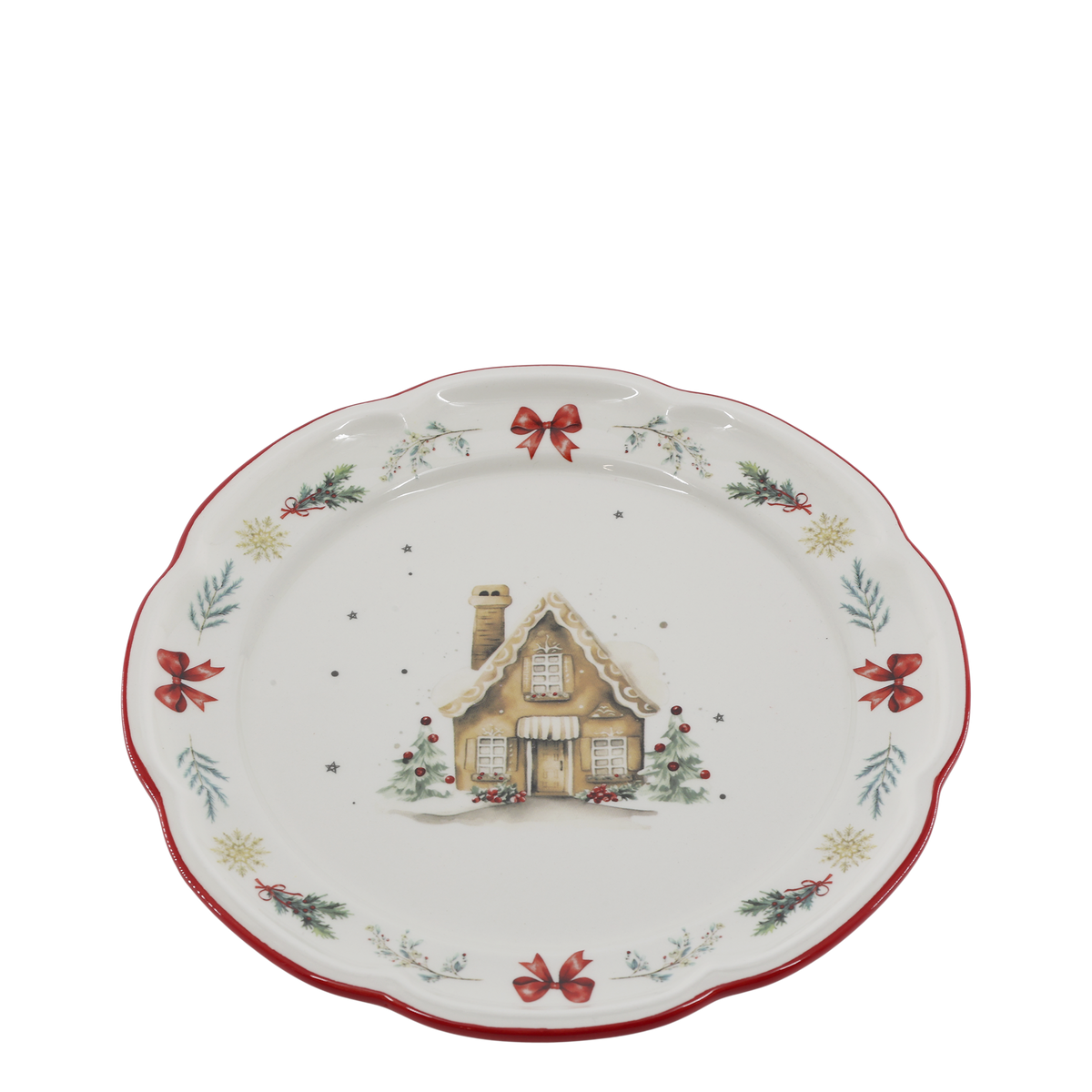 Chalet de Noël Frühstücksteller, 20,5 cm, Kirschrot