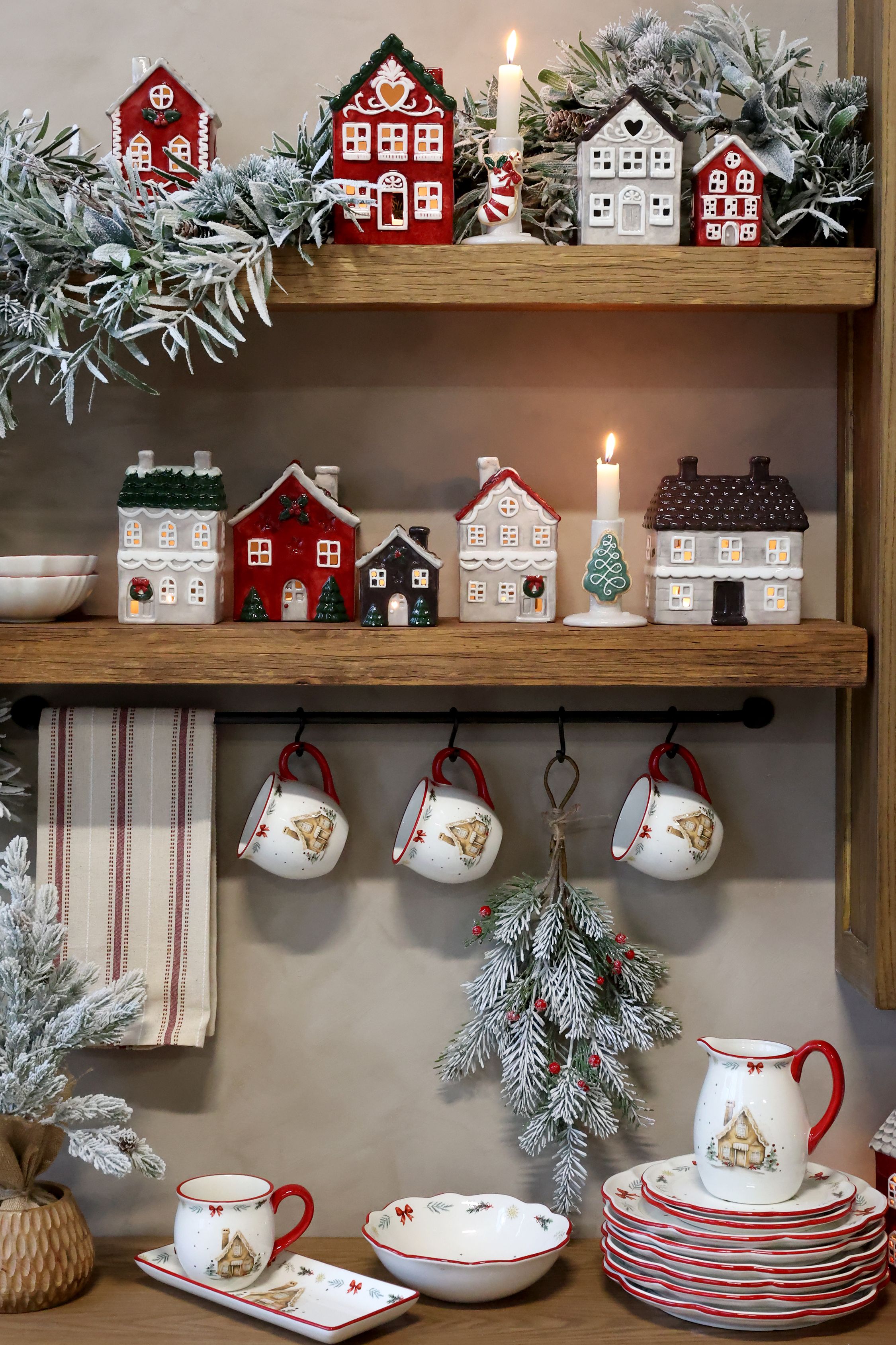 Chalet de Noël Schüssel aus Dolomit, 21 cm Durchmesser