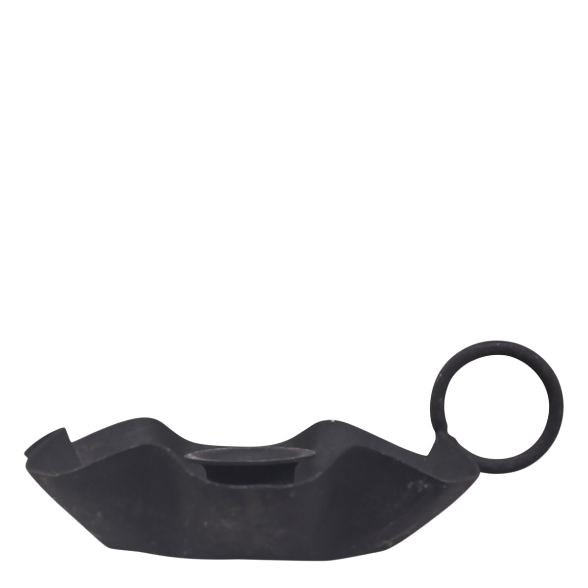Kammerleuchter für Spitzkerzen, Eisen, antik schwarz, 9 cm