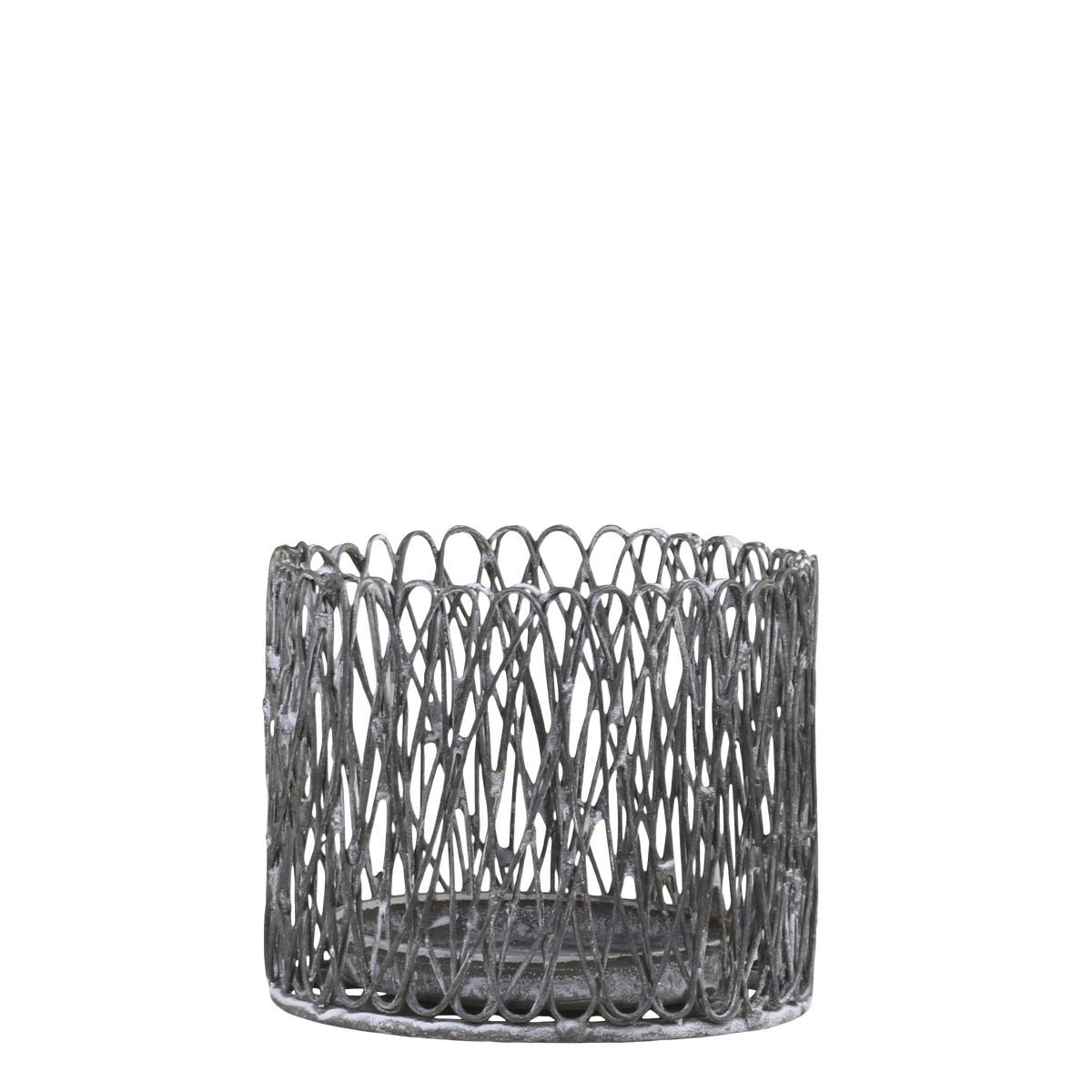 Windlicht aus Eisen, antik zink, 9 cm hoch