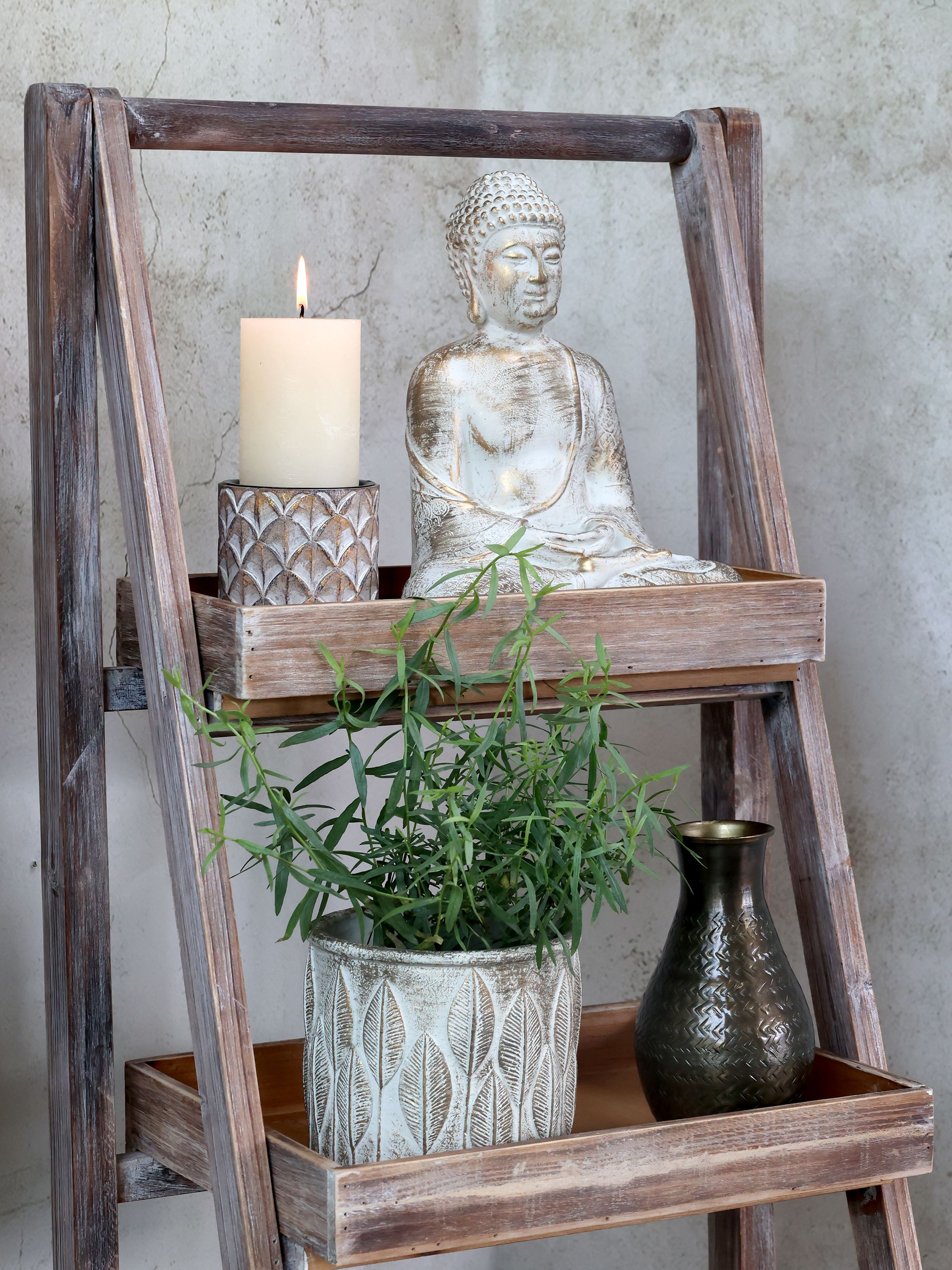 Vasen Deko: Eisen-Vase in Antik-Messing, 19 cm