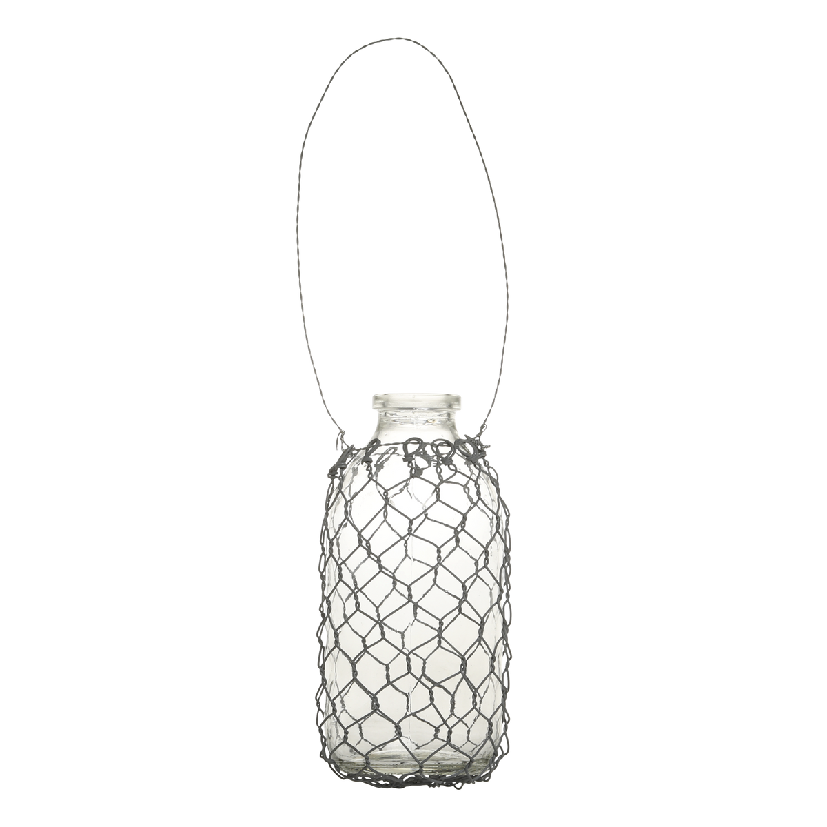 Vase zum Aufhängen aus Eisen und Glas, 13,5 cm hoch