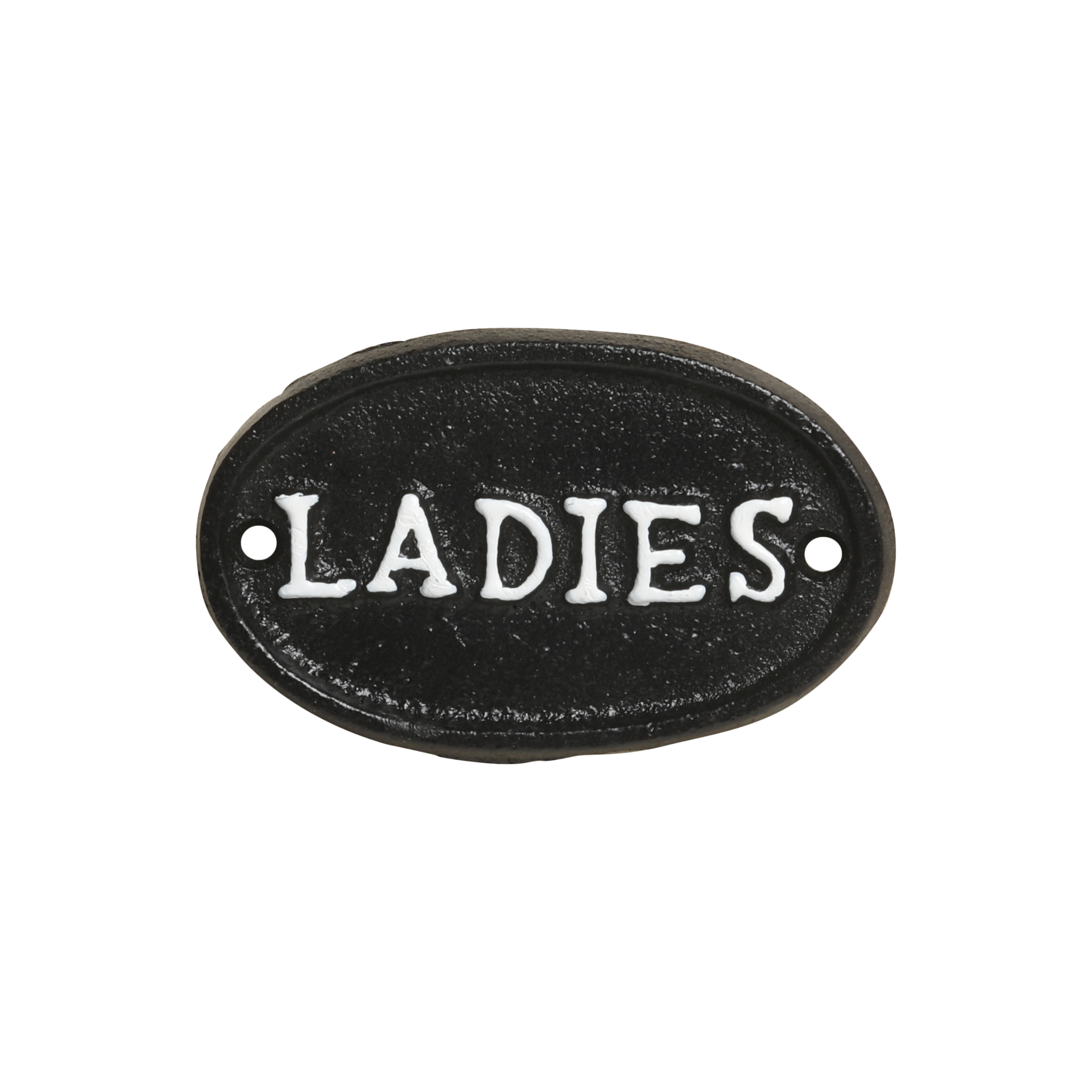 Schild Ladies aus Gusseisen, antique schwarz, 6 cm lang