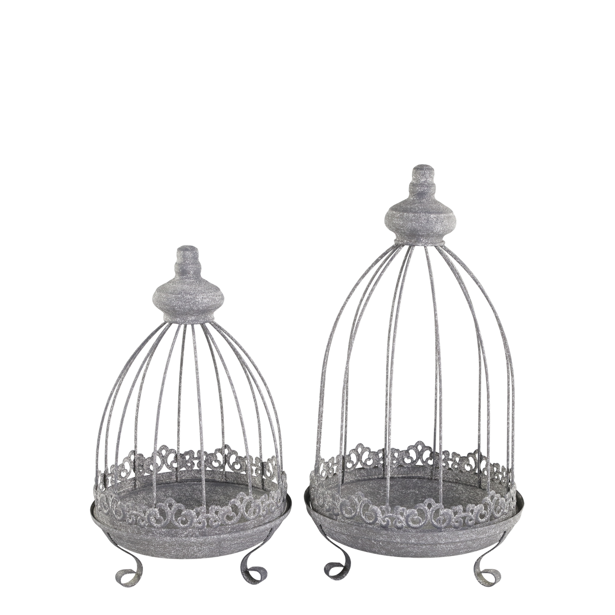 Tablett-Aufsatz mit Tablett, 2er Set, Eisen, Antique Zink