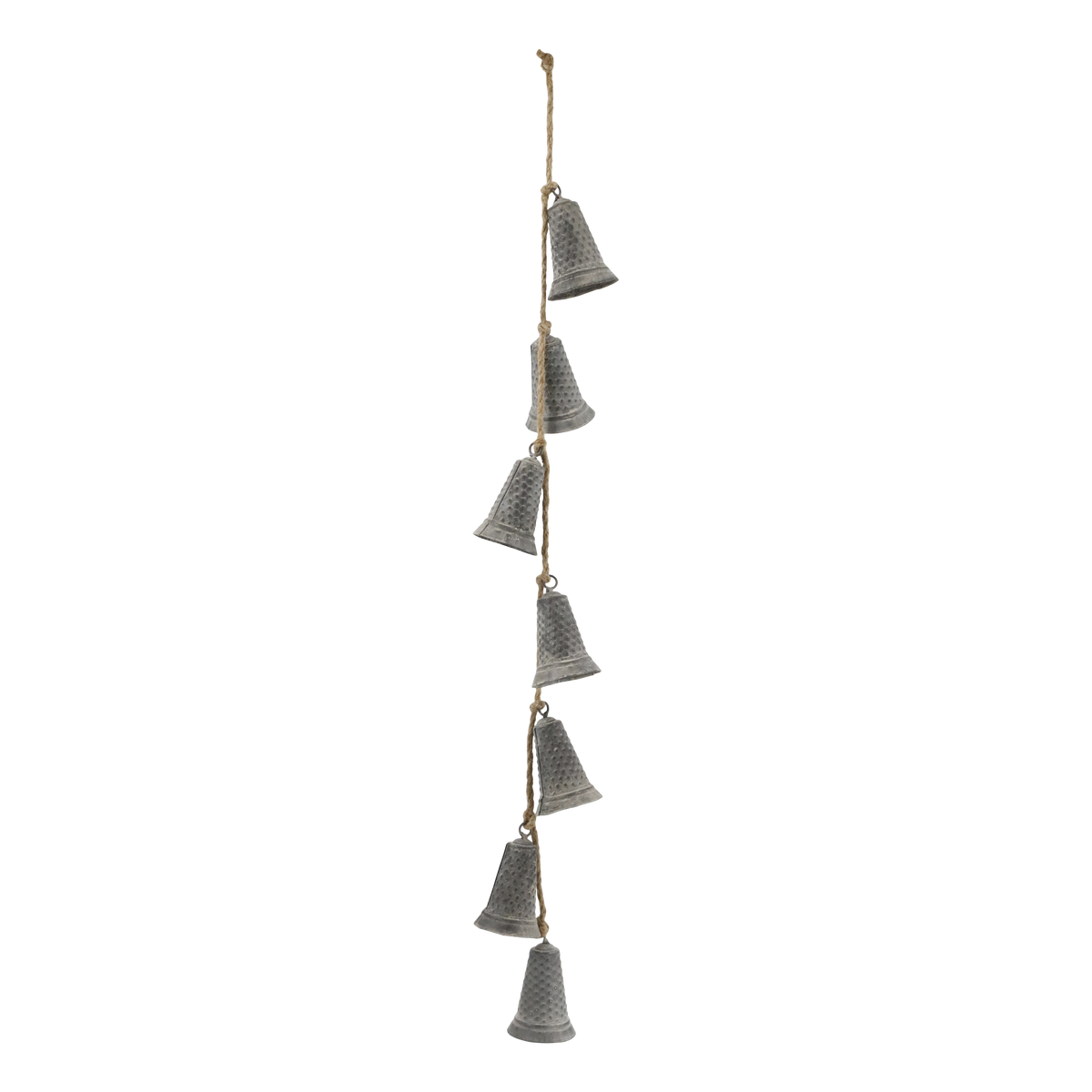 Eiserne Ranke mit 7 Glocken, antik Zink, 96 cm