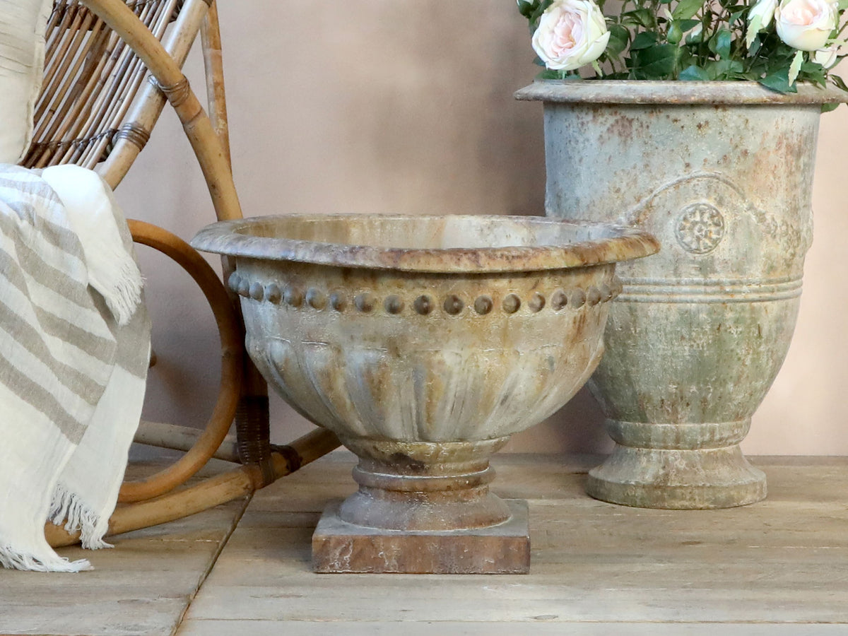 Übertopf mit Füßen antique natur, 35,5 cm hoch