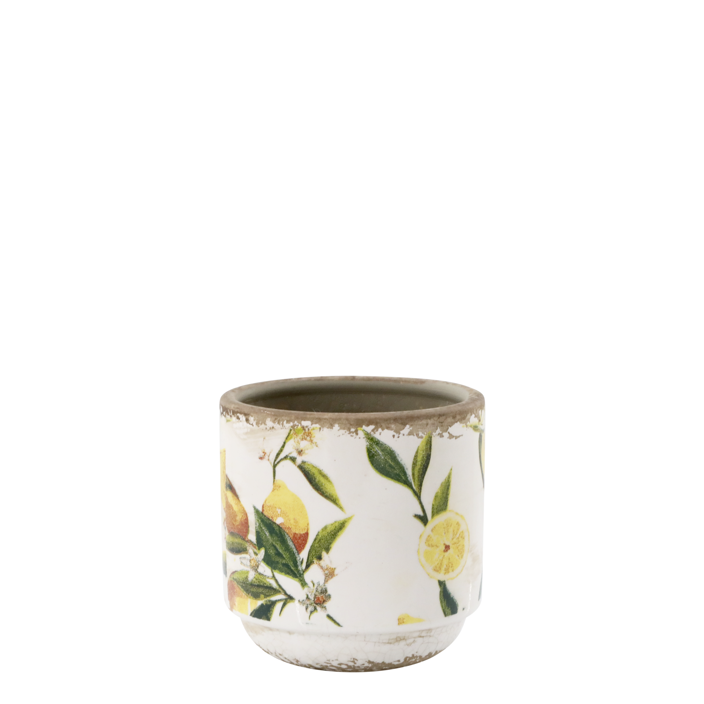 Limone Blumentopf mit Zitronenmotiv, 10 cm Durchmesser