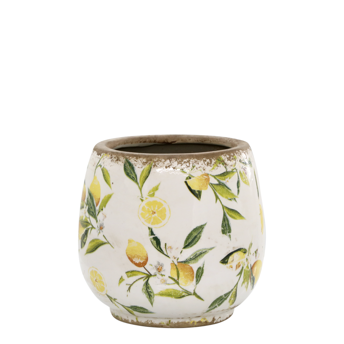 Übertopf Limone mit Zitronenmotiv, 17 cm Durchmesser