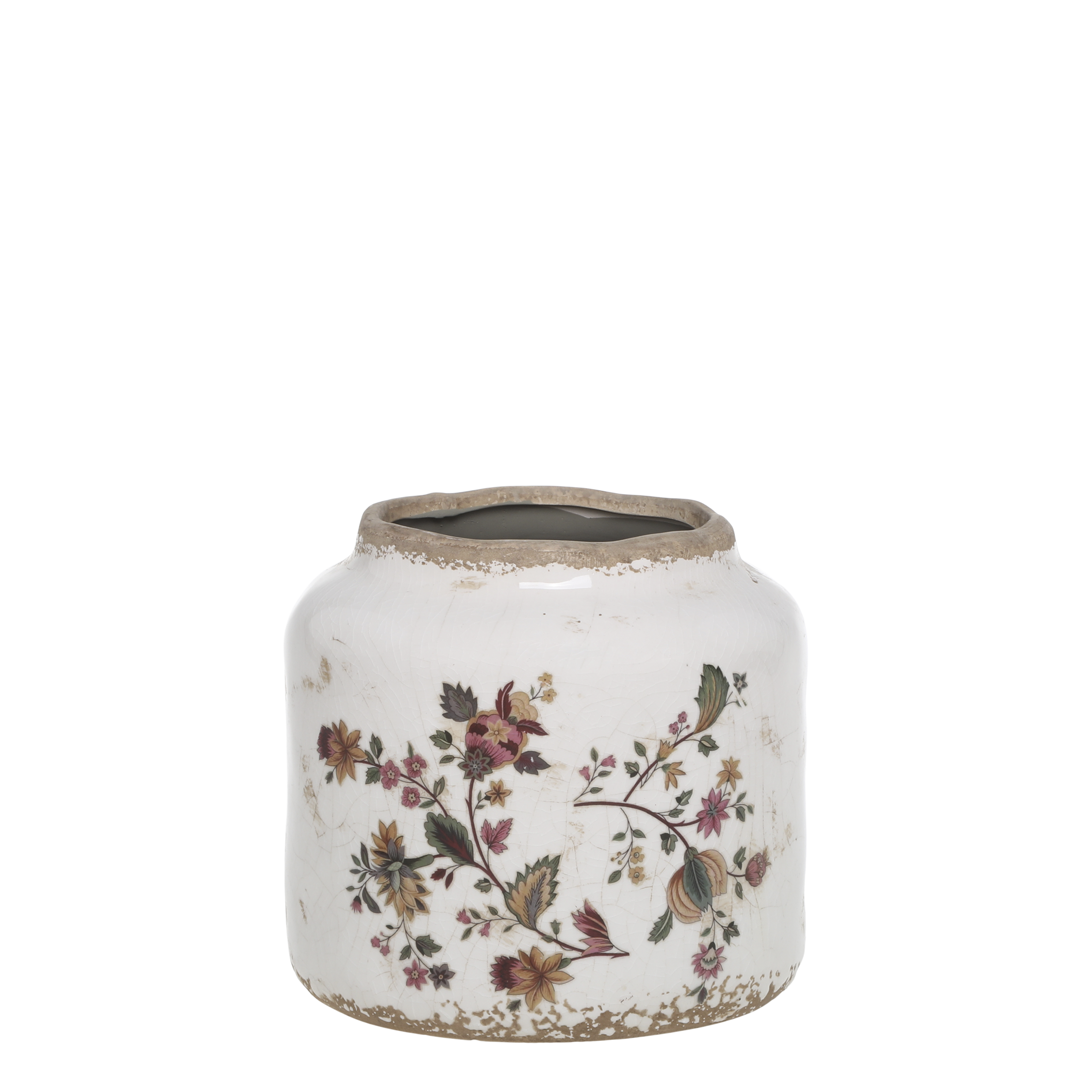 Blumentopf Nancy aus Keramik, Creme, 13,5 cm hoch