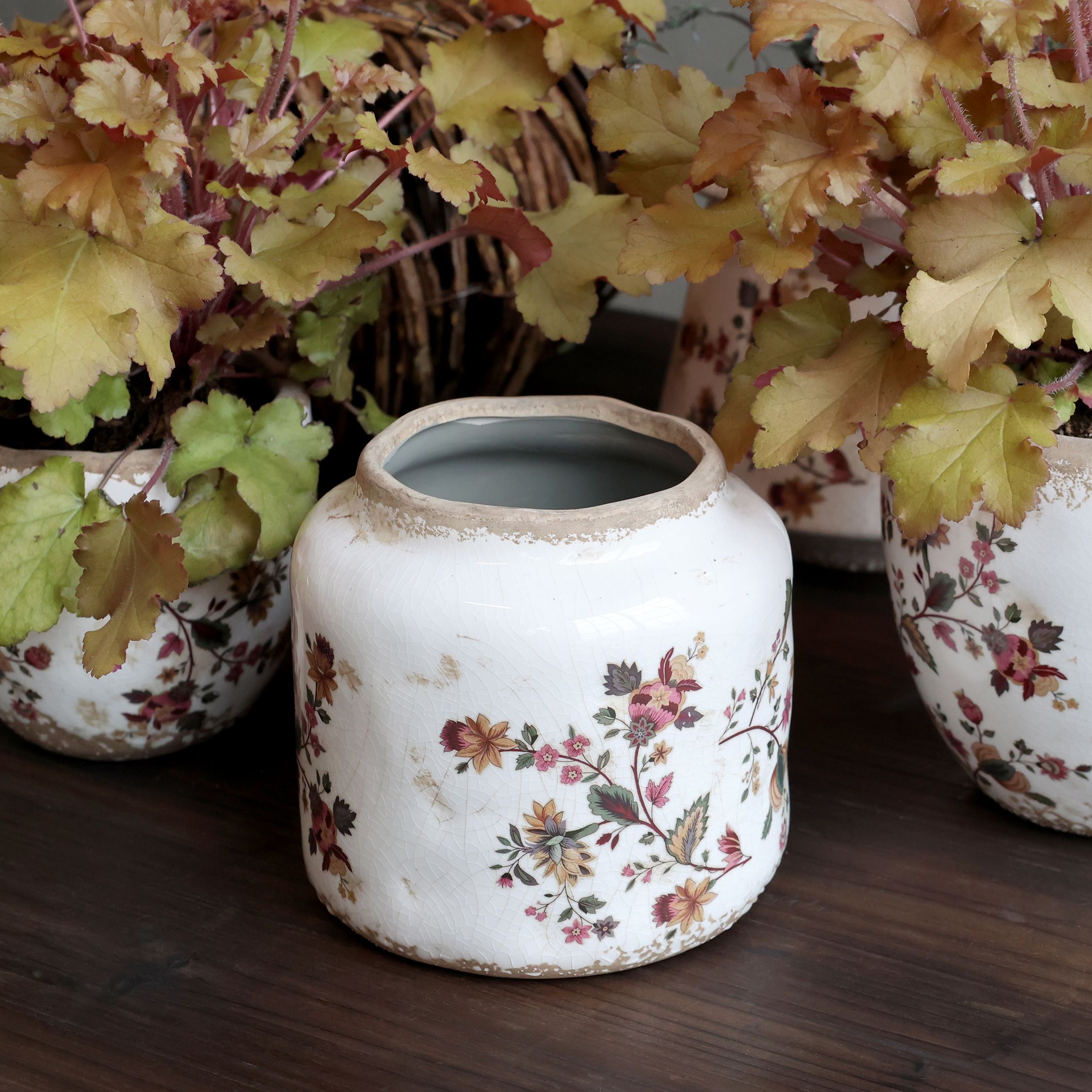 Blumentopf Nancy aus Keramik, creme, 14,5 cm hoch