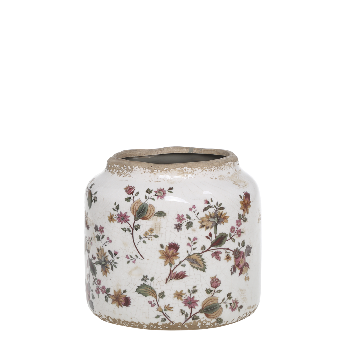 Blumentopf Nancy aus Keramik, creme, 14,5 cm hoch