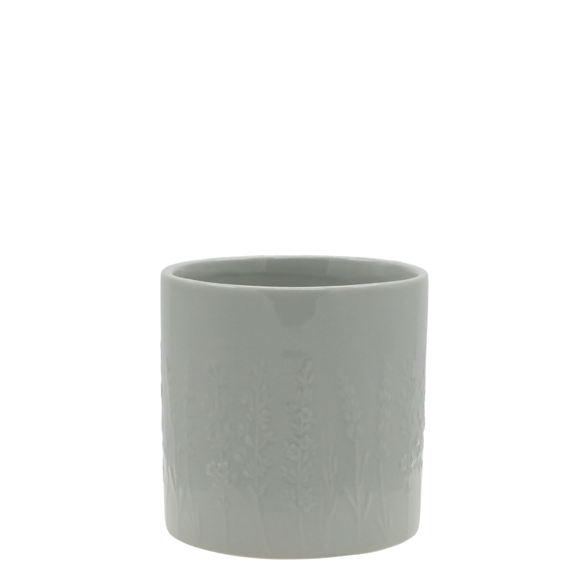 Fayence Blumentopf mit Blumen, Porzellan, 10,5 cm hoch