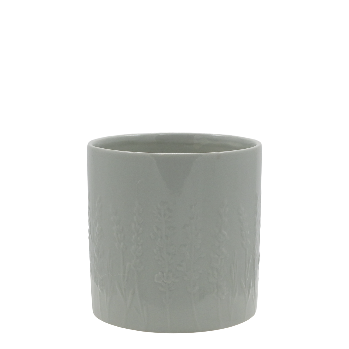 Fayence Blumentopf mit Blumen – Übertopf, 13 cm