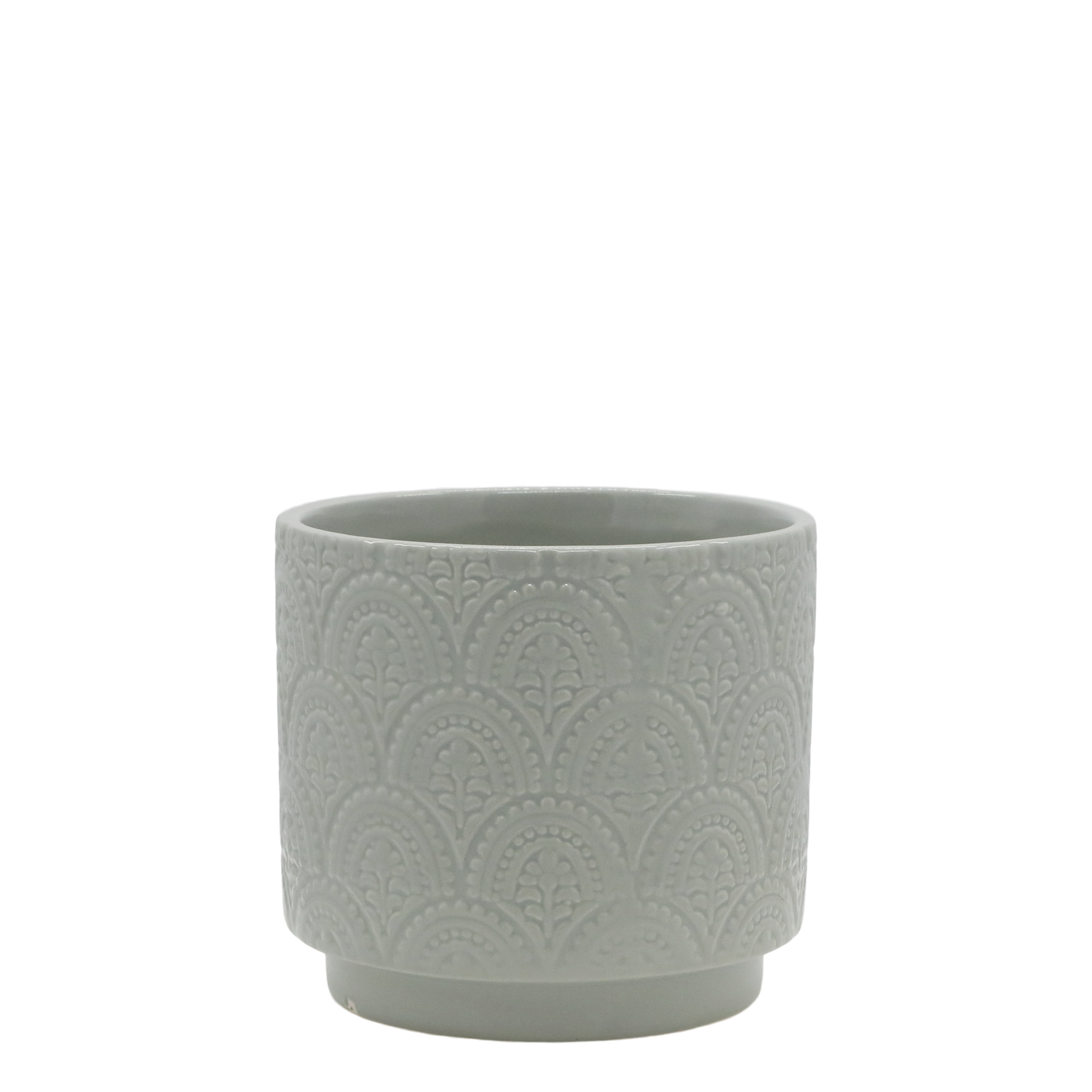 Fayence Blumentopf mit Muster, Porzellan, 10 cm hoch