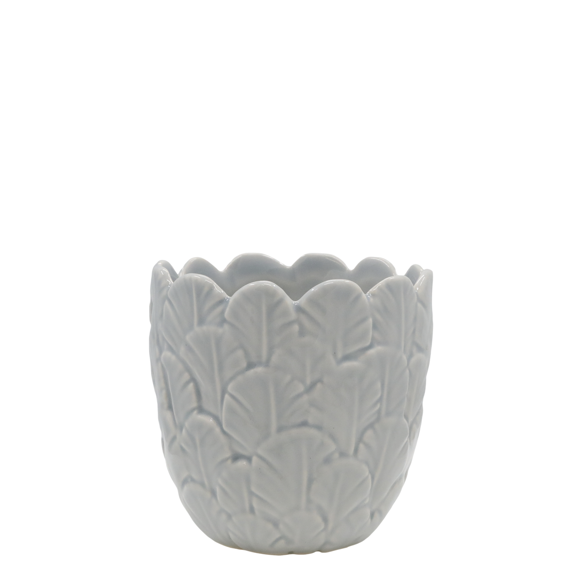 Fayence Blumentopf mit Blumen – Porzellan, 10,5 cm