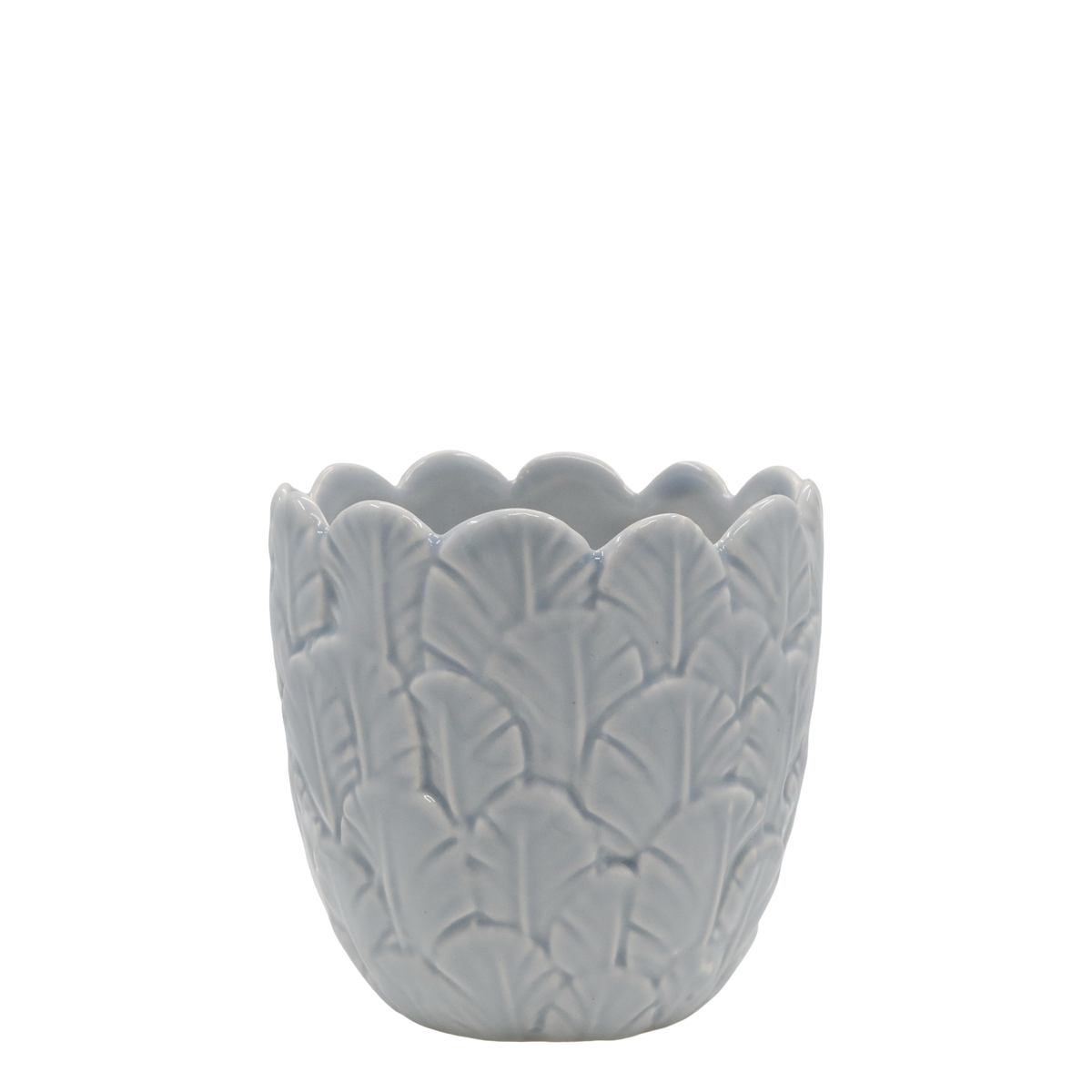 Blumen Übertöpfe: Fayence Blumentopf mit Blumen, 11,5 cm